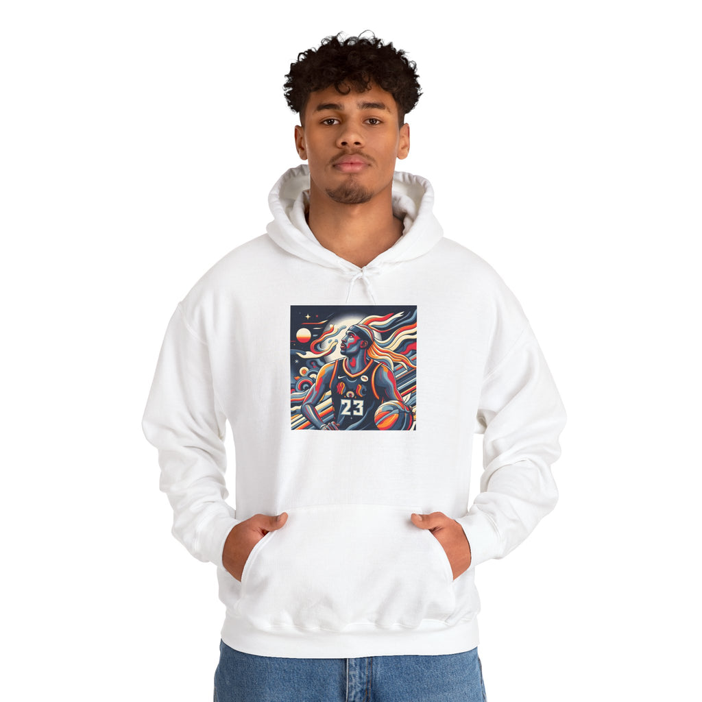 Basketball Player Art Hoodie - Retro 23 Cosmic Court Graphic Sweatshirt
