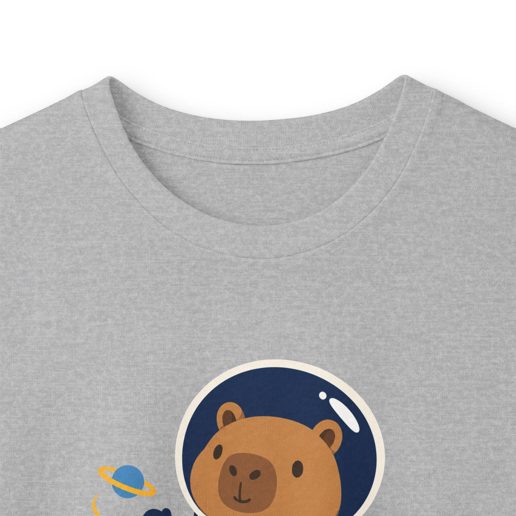Astronaut Capybara Long Sleeve Tee — Cute Space Explorer Kids' Shirt