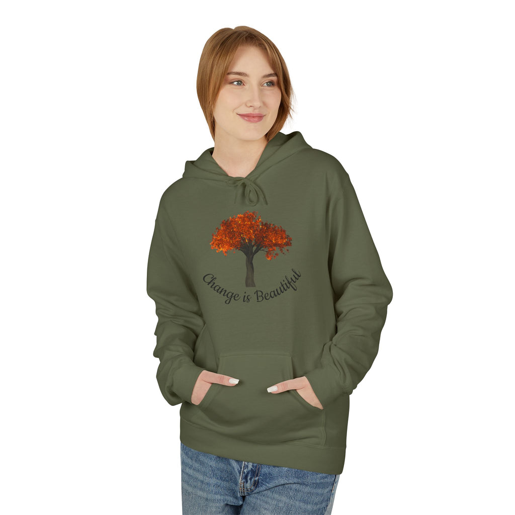 Change Is Beautiful Hoodie — Autumn Tree Inspirational Pullover