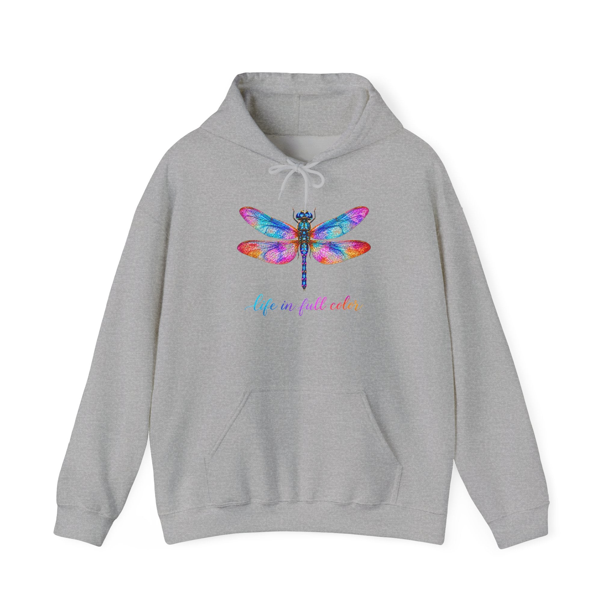 Dragonfly Hoodie — 'Life in Full Color' Watercolor Dragonfly Pullover