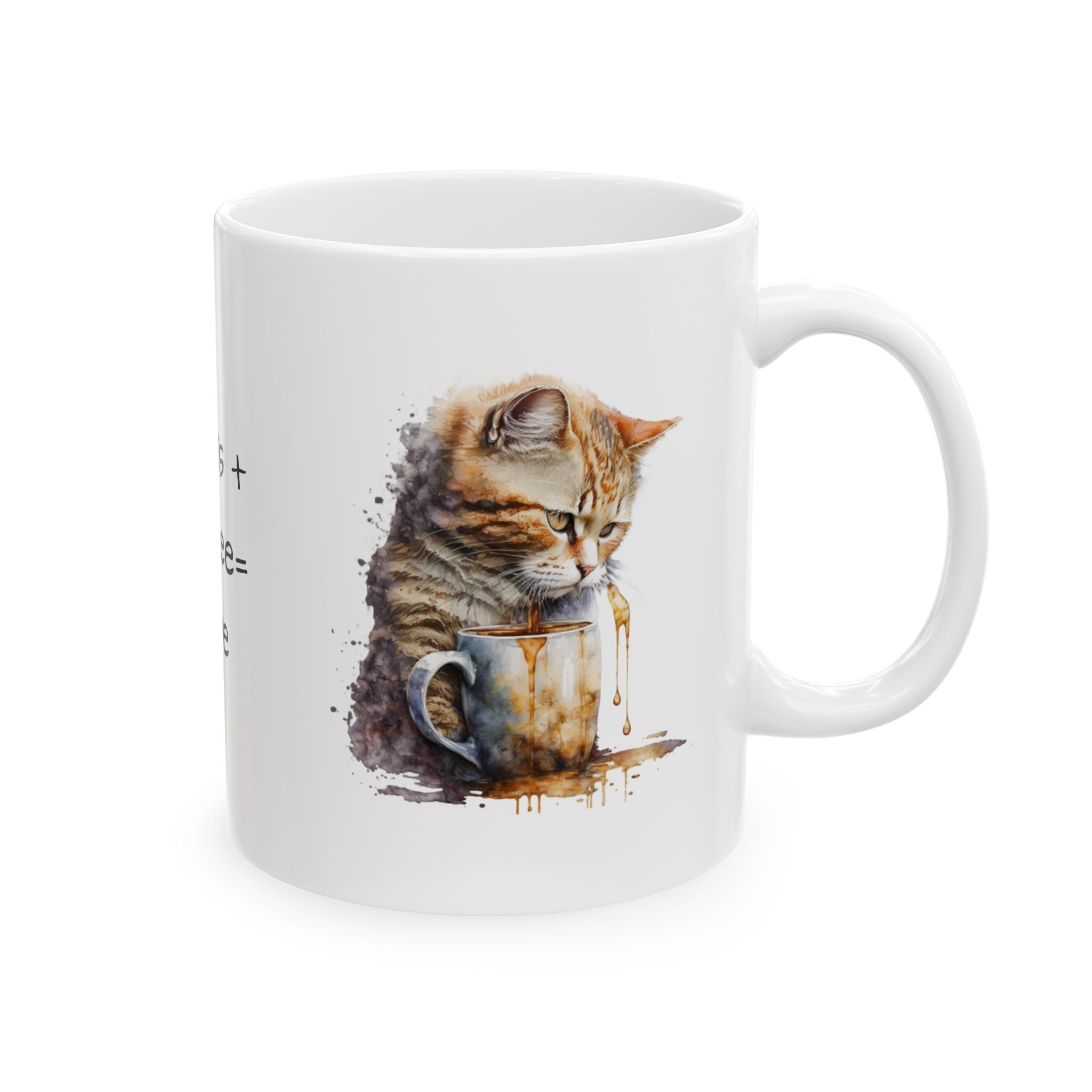 Kittens + Coffee = Love Ceramic Mug — Cute Cat Lover Coffee Cup (11oz & 15oz)
