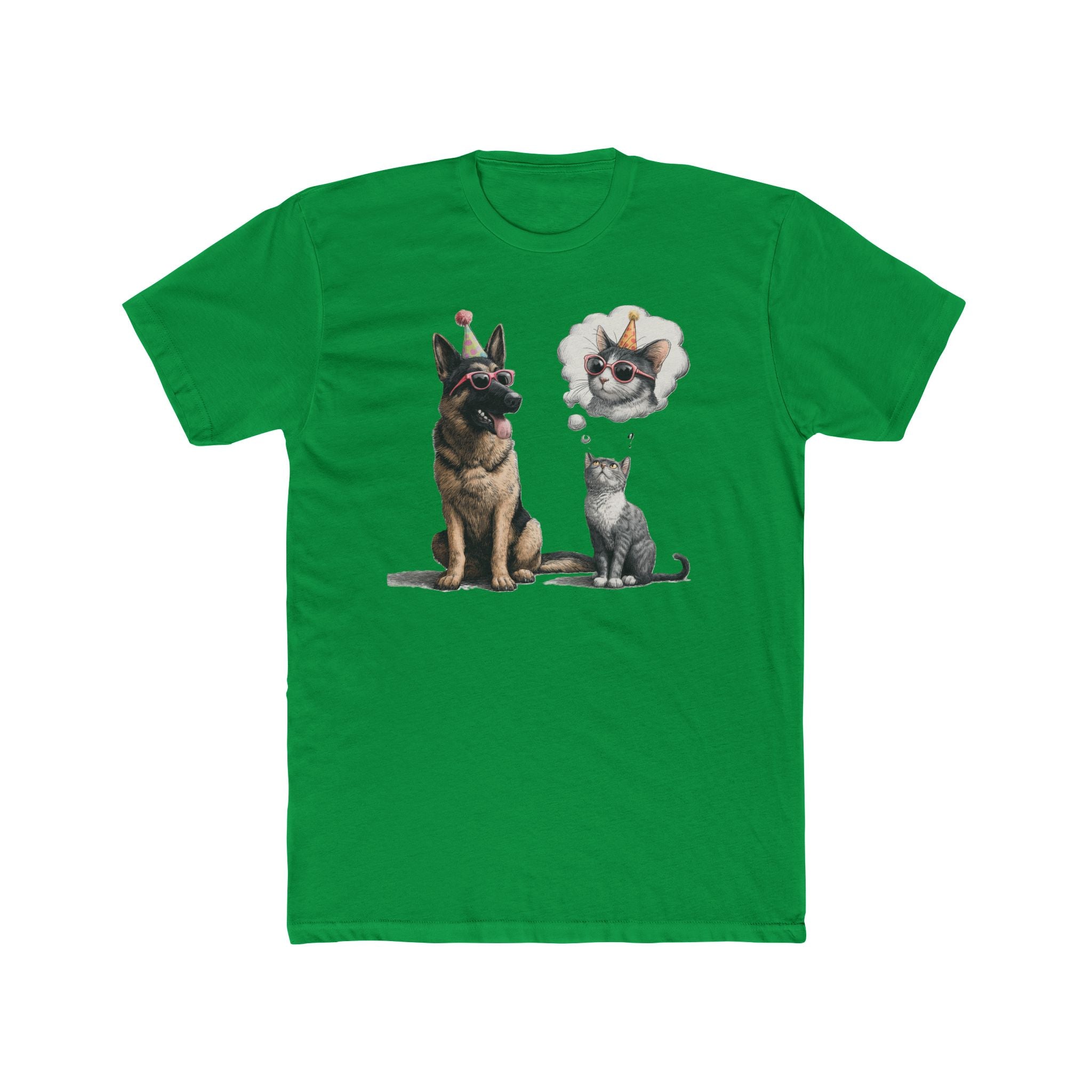 Dog and Cat Tee — Thought Bubble German Shephard Design