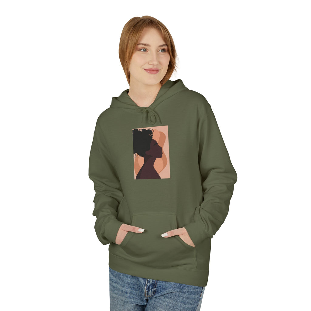 Minimalist Abstract Portrait Hoodie — Afrocentric Silhouette Graphic