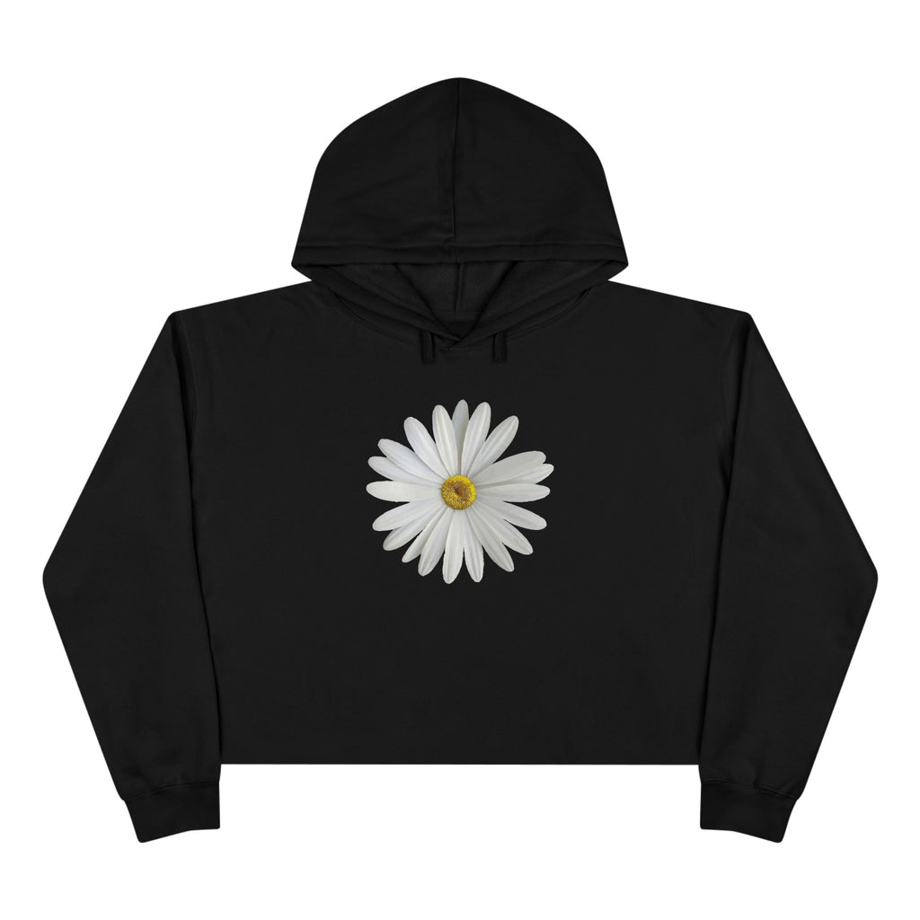 Daisy Crop Hoodie — Minimal Floral Cropped Sweatshirt