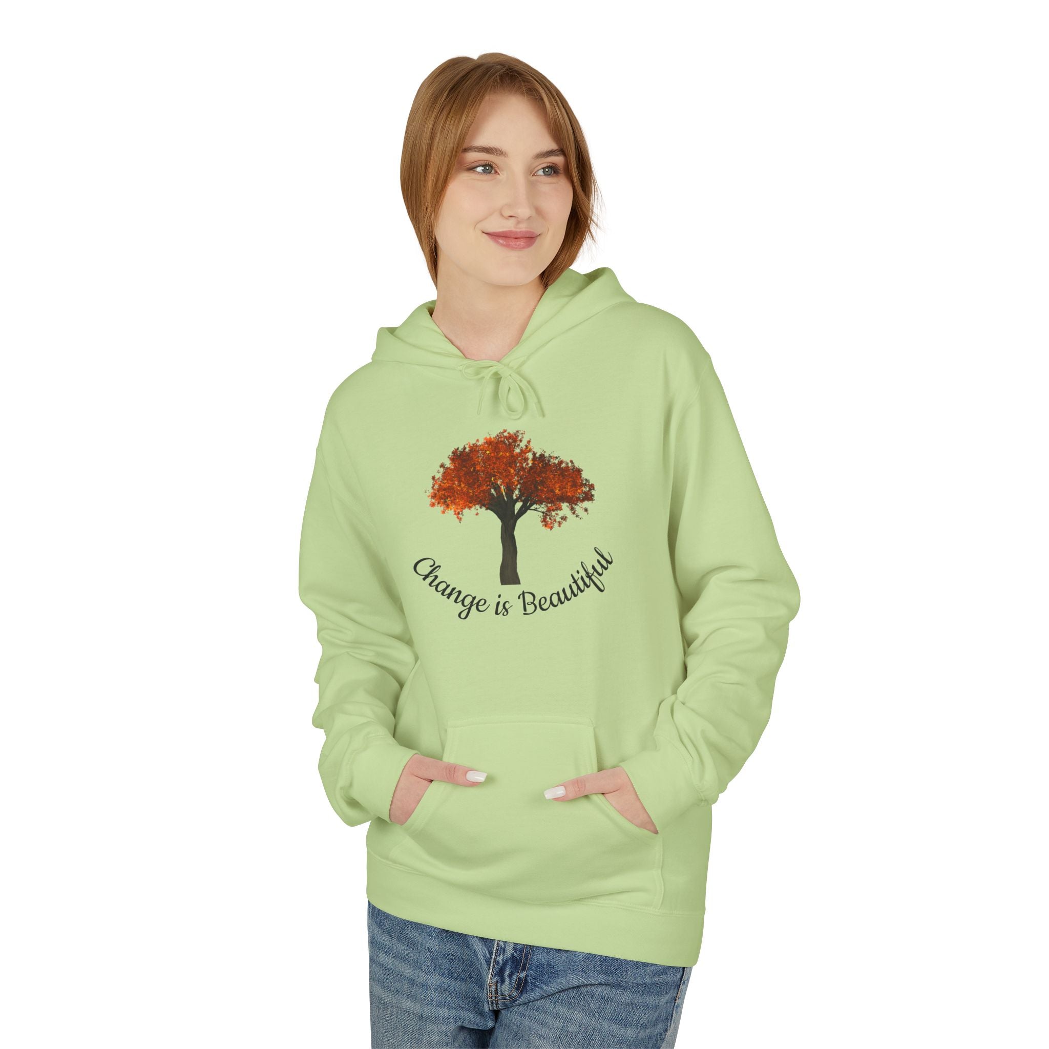 Change Is Beautiful Hoodie — Autumn Tree Inspirational Pullover