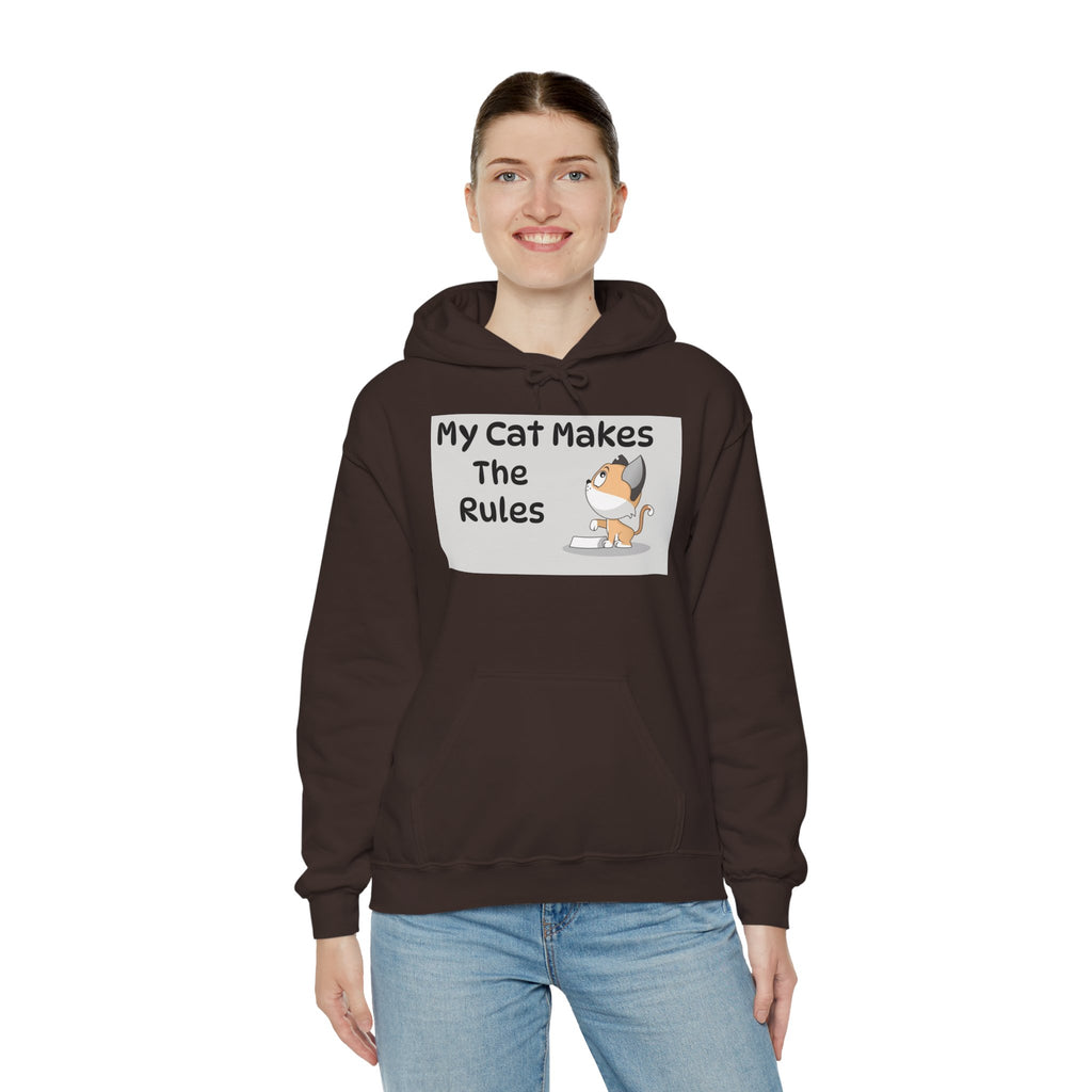 Cat Rules Hoodie — "My Cat Makes The Rules" Cute Cat Lover Pullover