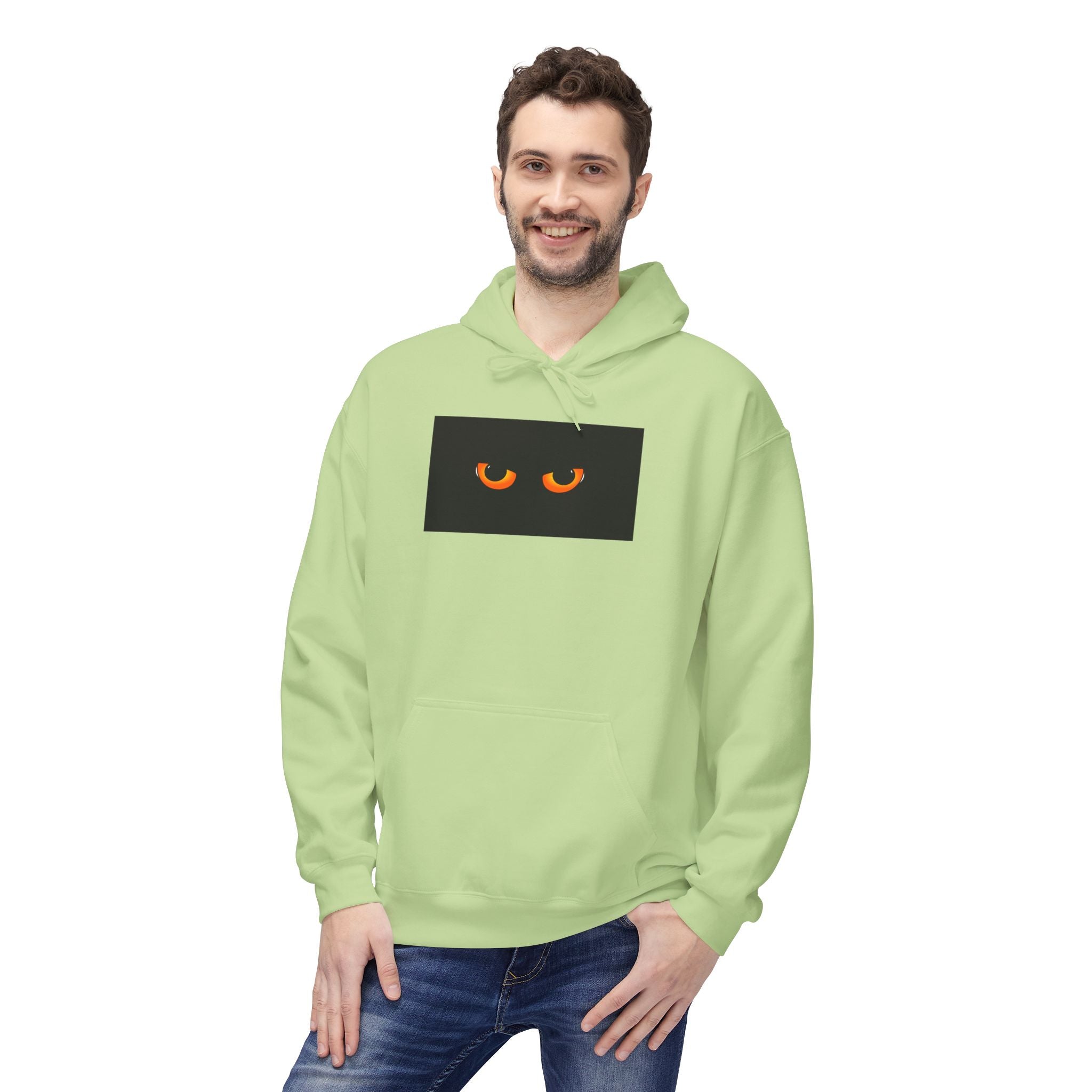 Hoodie - Peeking Cat Eyes Graphic Pullover
