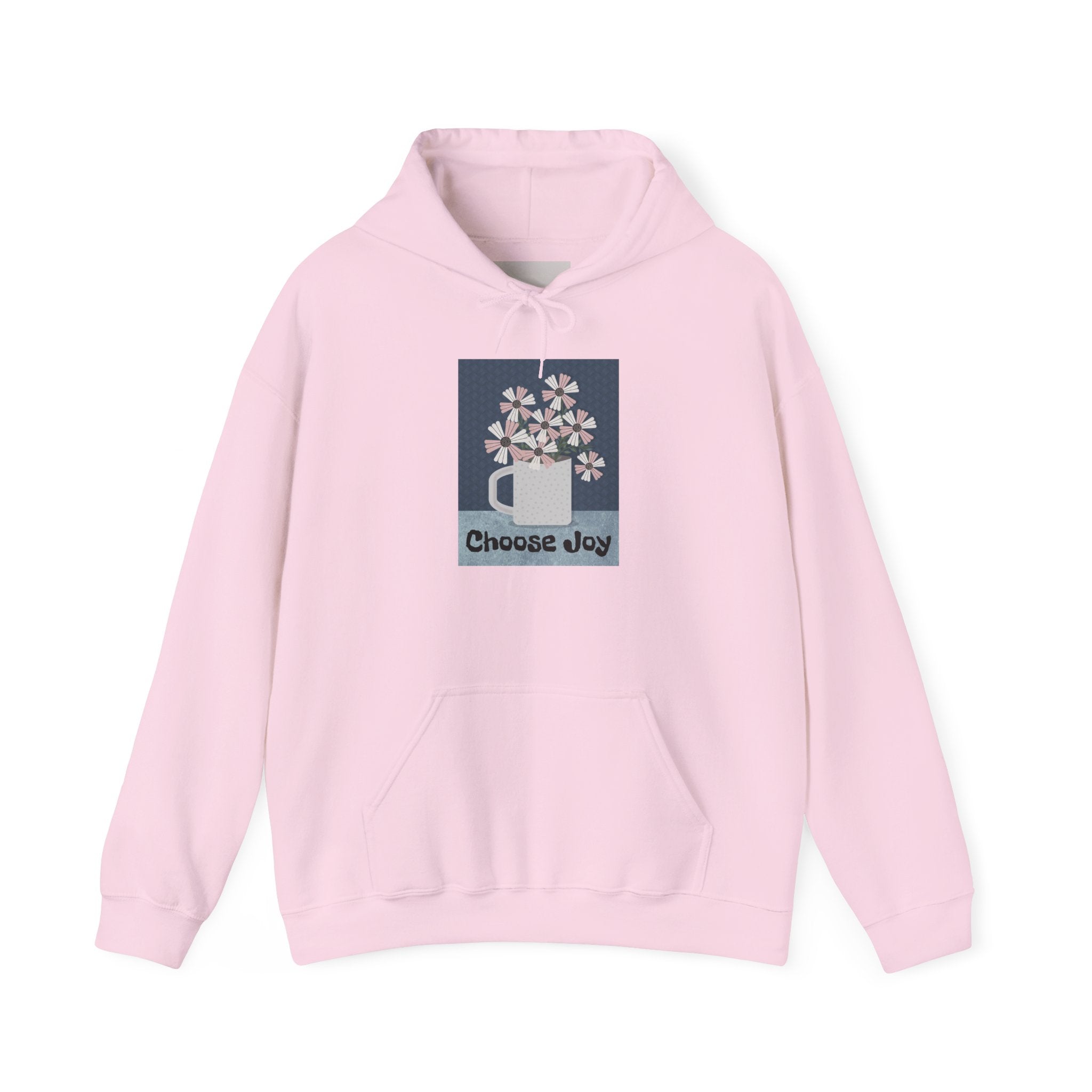Hoodie – “Choose Joy” Floral Mug Graphic Cozy Sweatshirt