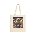 Basketball Player Art Tote Bag — Retro Cosmic Court Canvas Tote