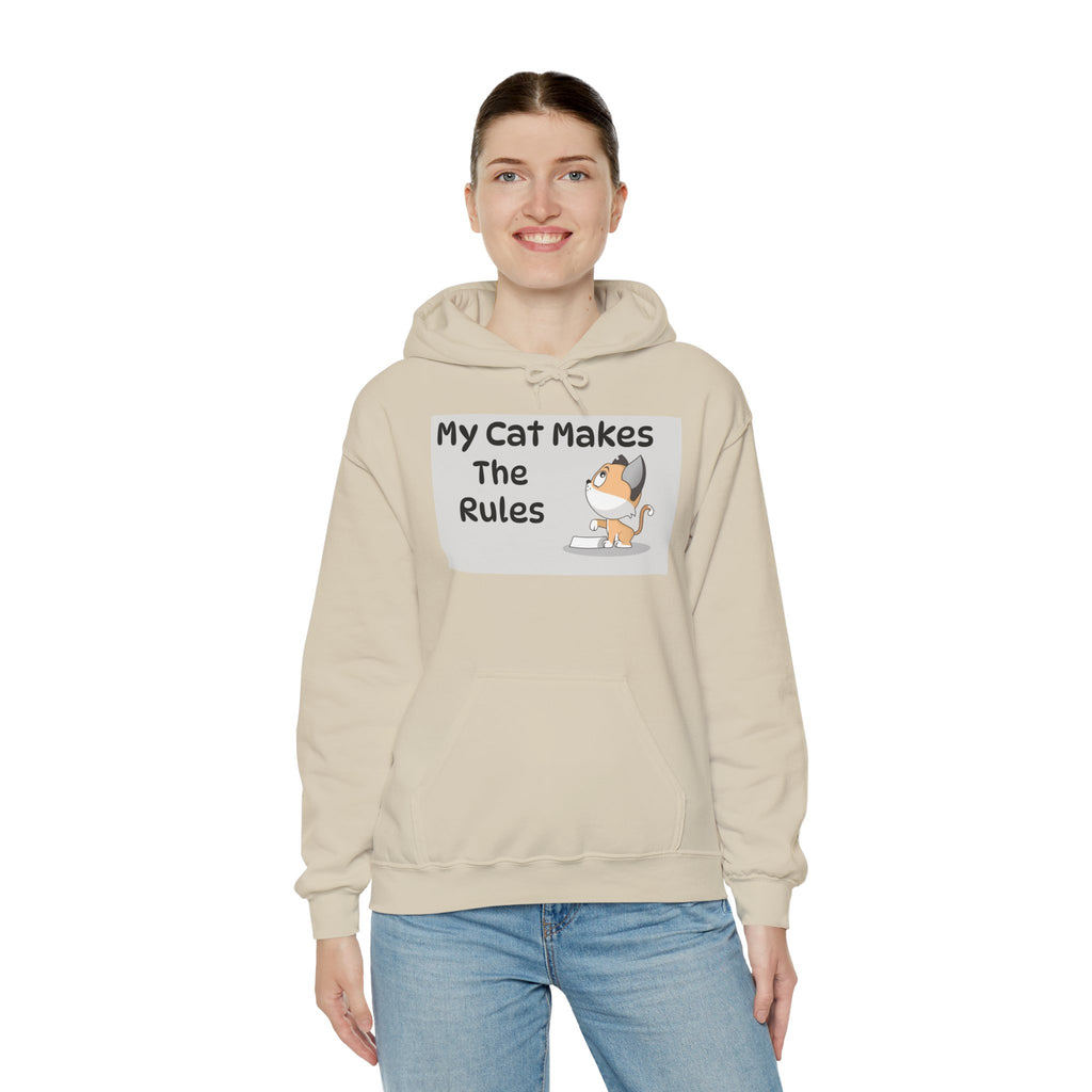 Cat Rules Hoodie — "My Cat Makes The Rules" Cute Cat Lover Pullover