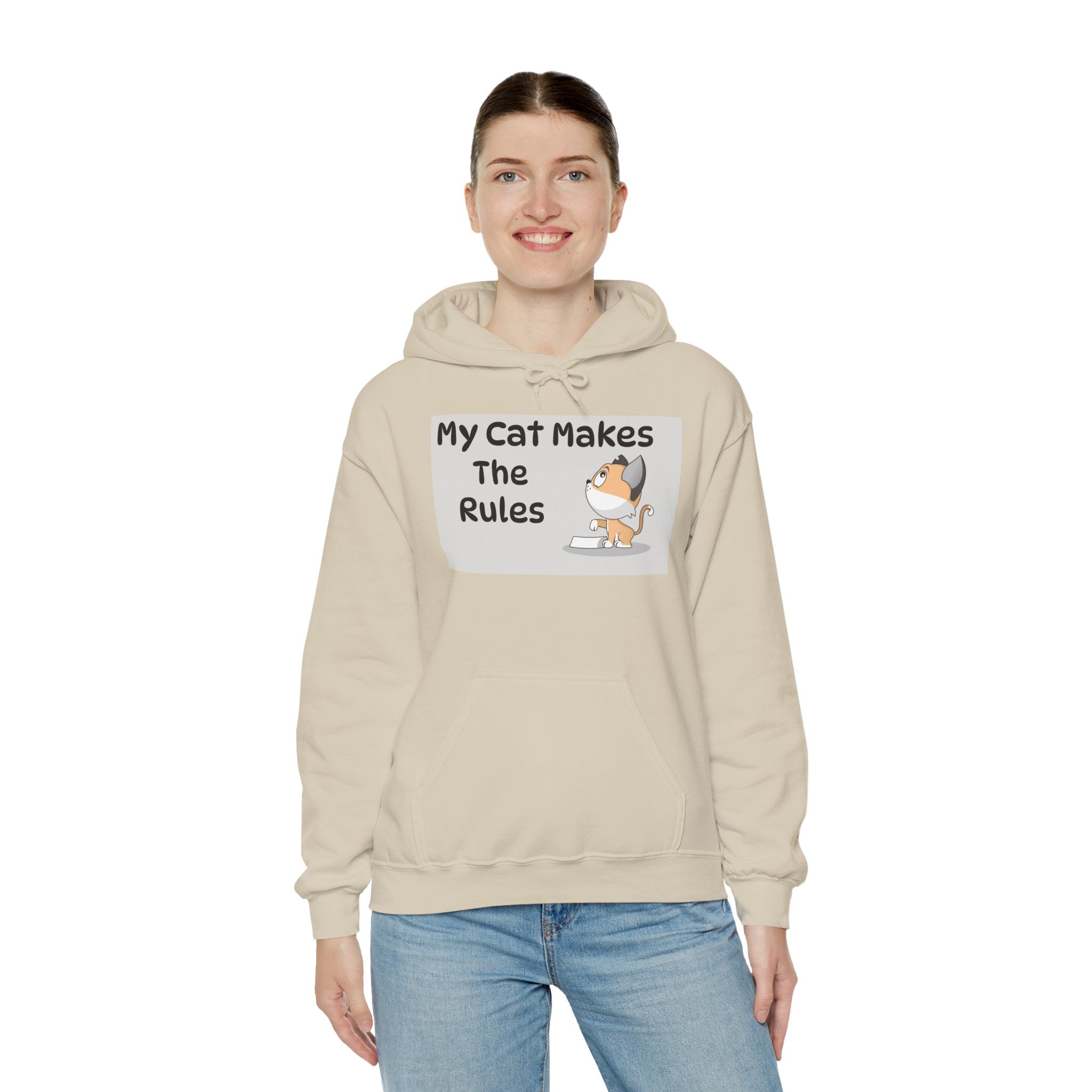 Cat Rules Hoodie — "My Cat Makes The Rules" Cute Cat Lover Pullover