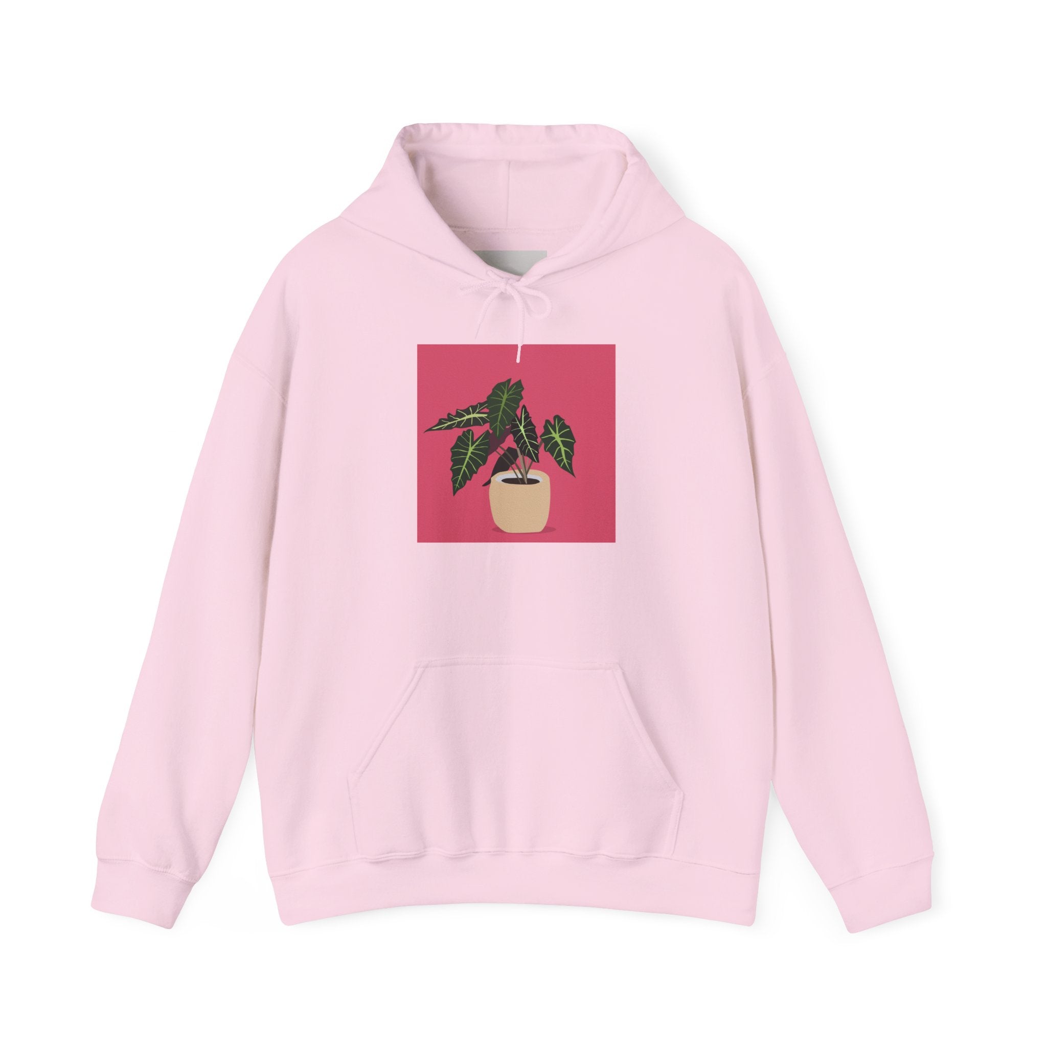Potted Plant Hoodie – Pink Square Calathea Graphic Sweatshirt