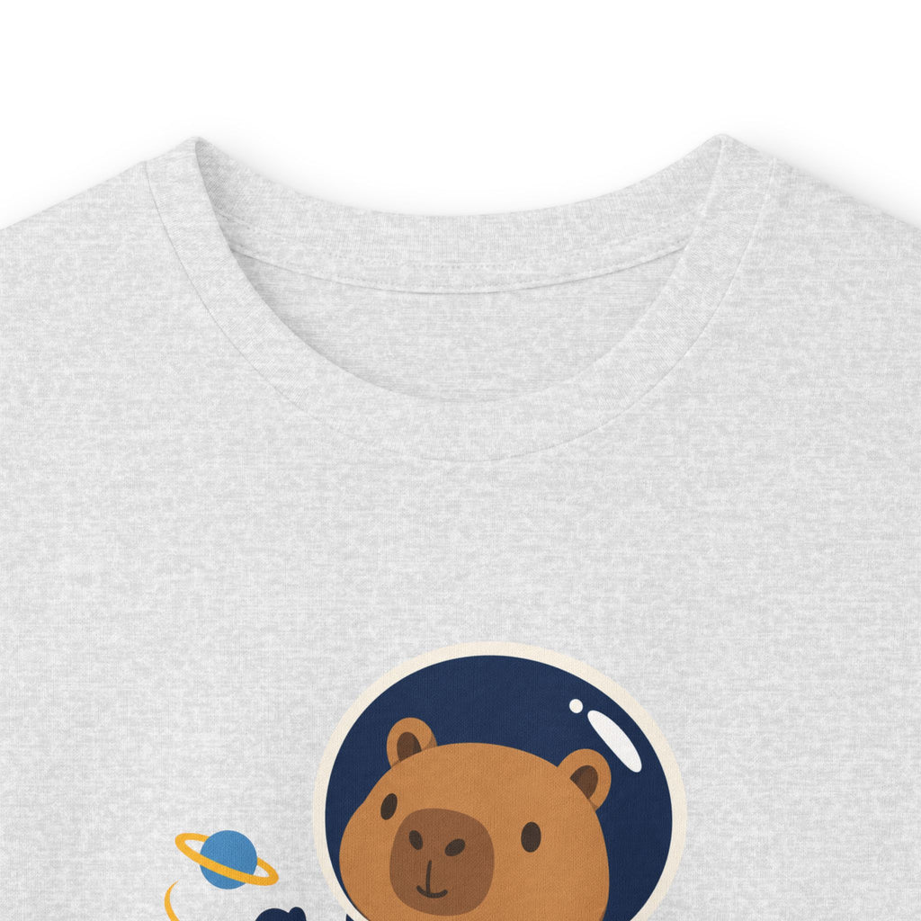 Astronaut Capybara Long Sleeve Tee — Cute Space Explorer Kids' Shirt