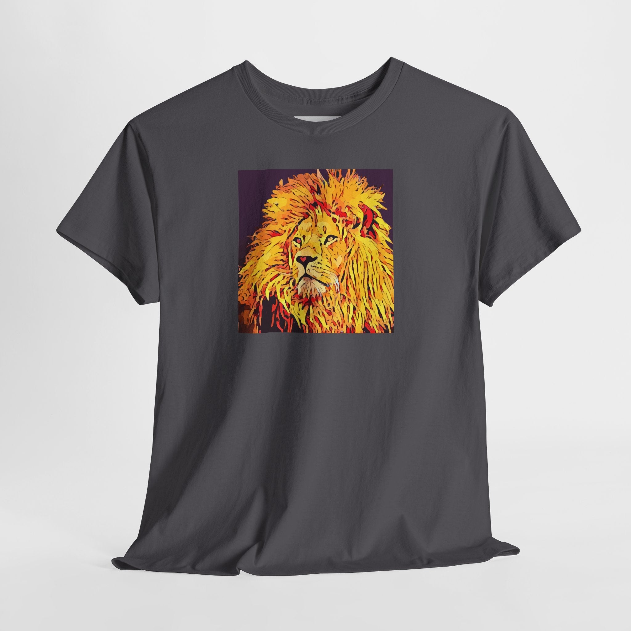 Lion Portrait T-Shirt — Vibrant Pop Art Lion Graphic Tee