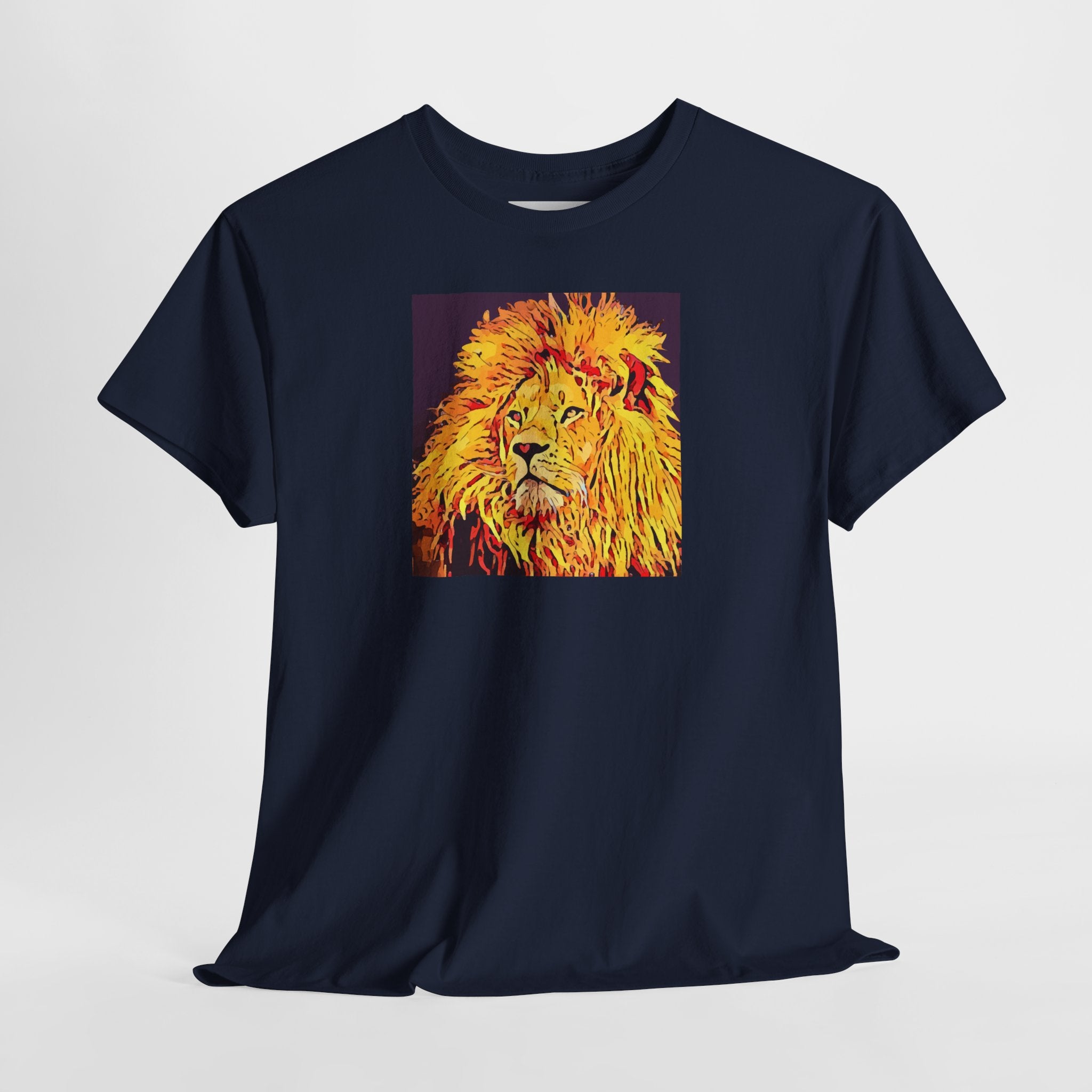 Lion Portrait T-Shirt — Vibrant Pop Art Lion Graphic Tee