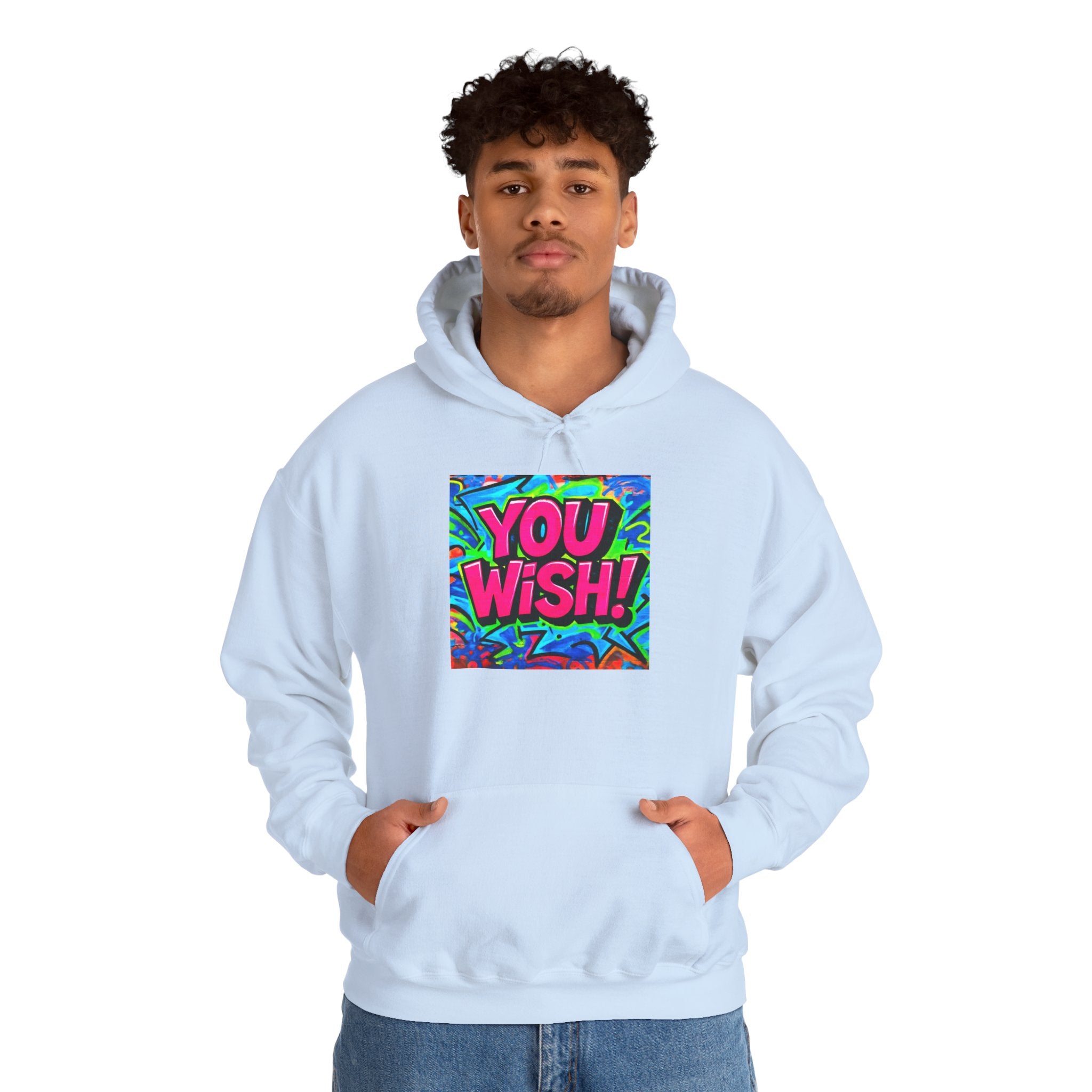 You Wish! Graphic Hoodie — Bold Retro Graffiti Pullover