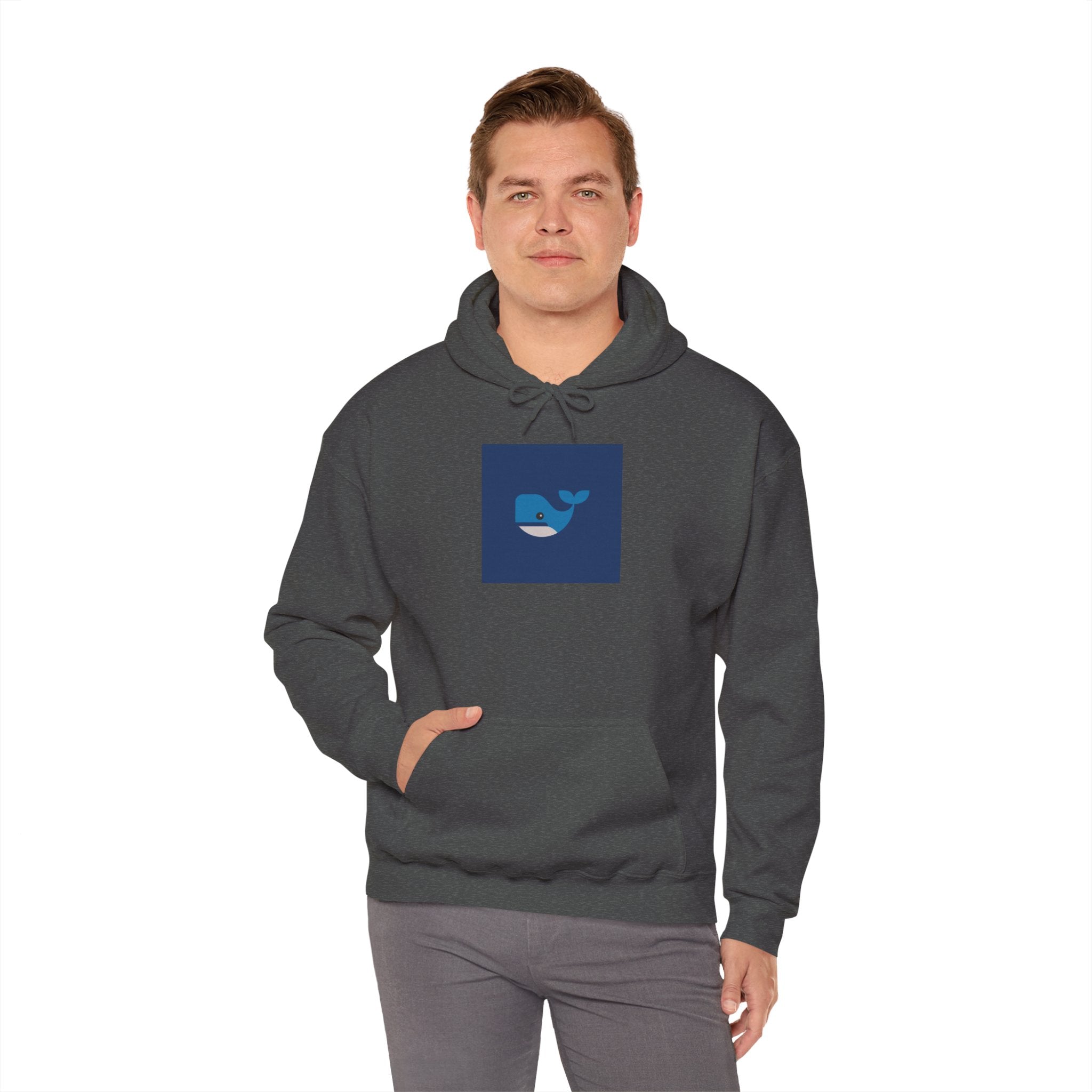 Blue Whale Graphic Hoodie — Cute Minimal Ocean Whale Pullover