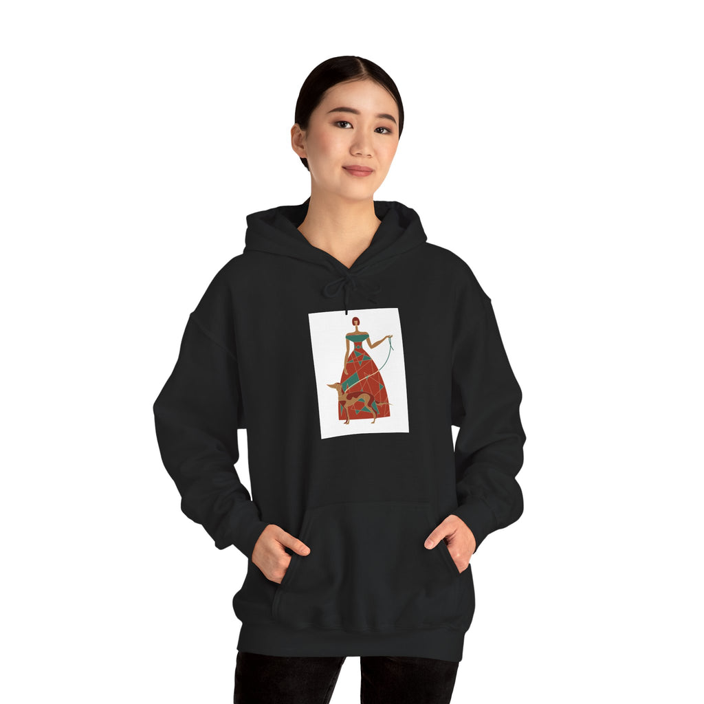 Folk Art Archer Hoodie — Vintage Red Archer Illustration Sweatshirt