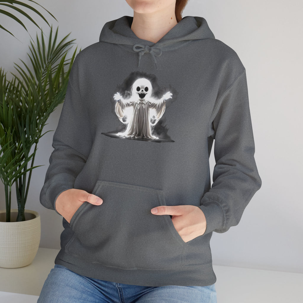 Ghostly Reaper Hoodie – Spooky Skeleton Spirit Graphic Hooded Sweatshirt
