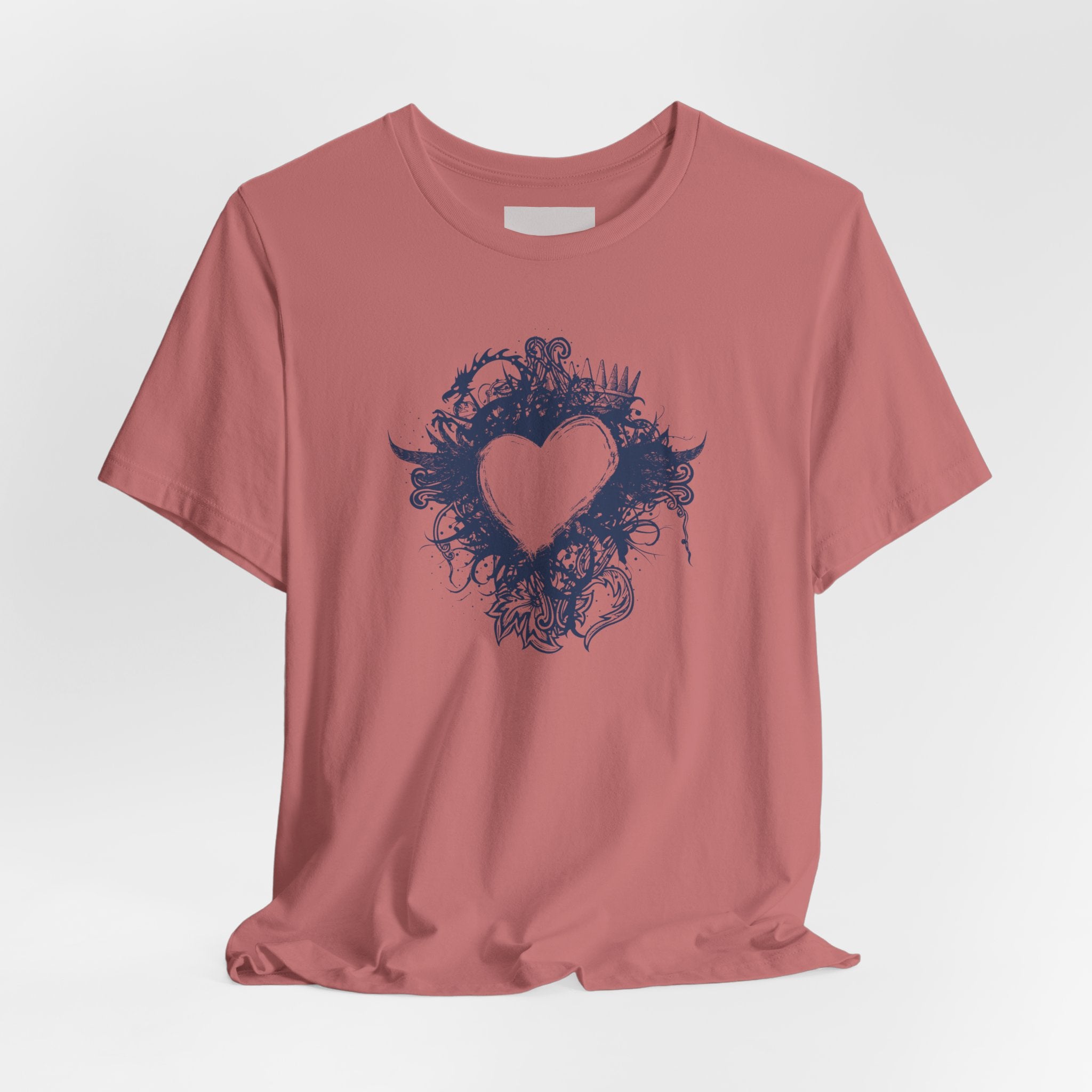 Heart Doodle T-Shirt — Hand-Drawn Floral Heart Tee (Valentine’s Gift)