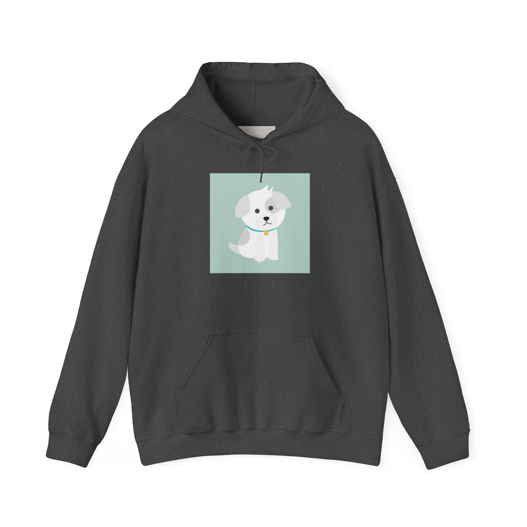 Cute White Puppy Hoodie – Cute Dog Cartoon Sweatshirt for Pet Lovers