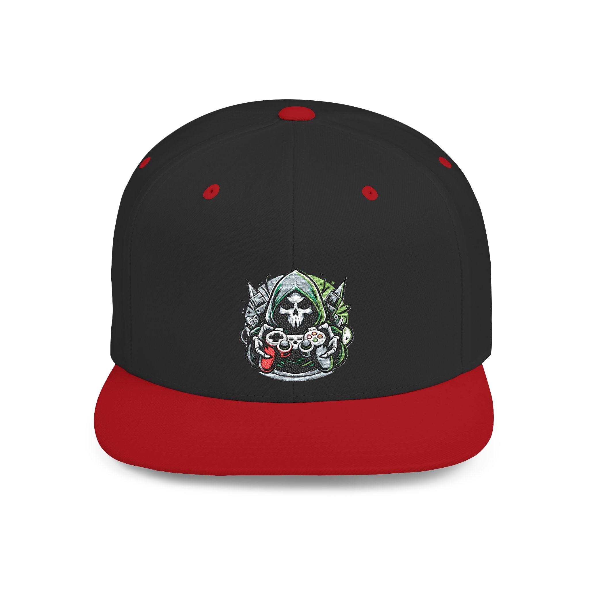 Embroidered Grim Reaper Gamer Snapback Hat