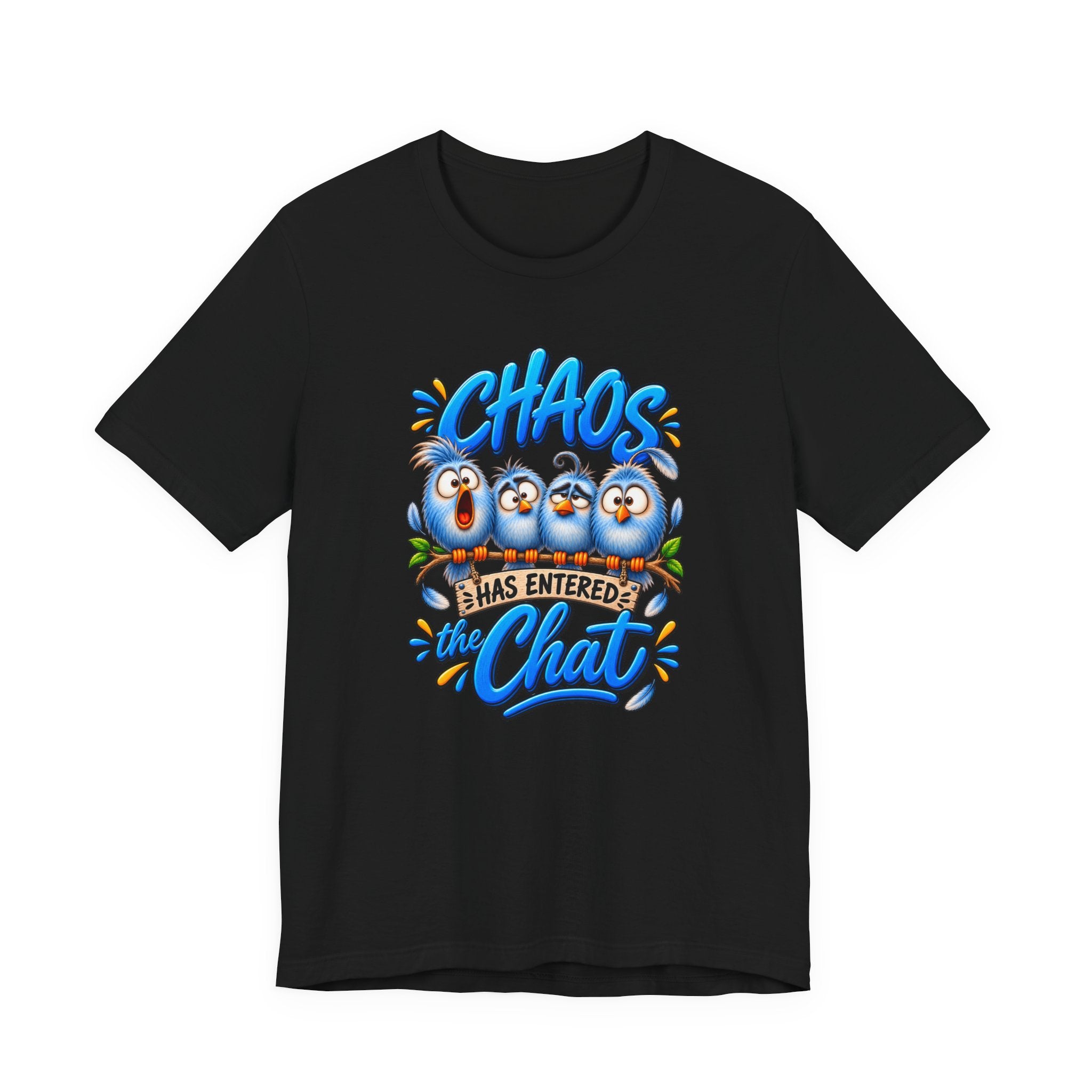 Chaos Has Entered the Chat T-Shirt — Cute Cartoon Penguins Graphic Tee