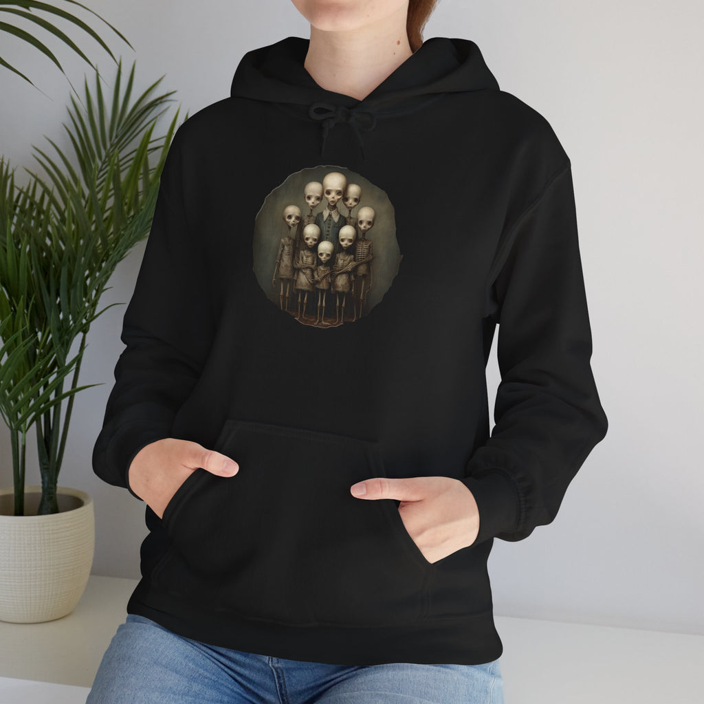 Skulls Family Portrait Hoodie — Gothic Skull Art Pullover