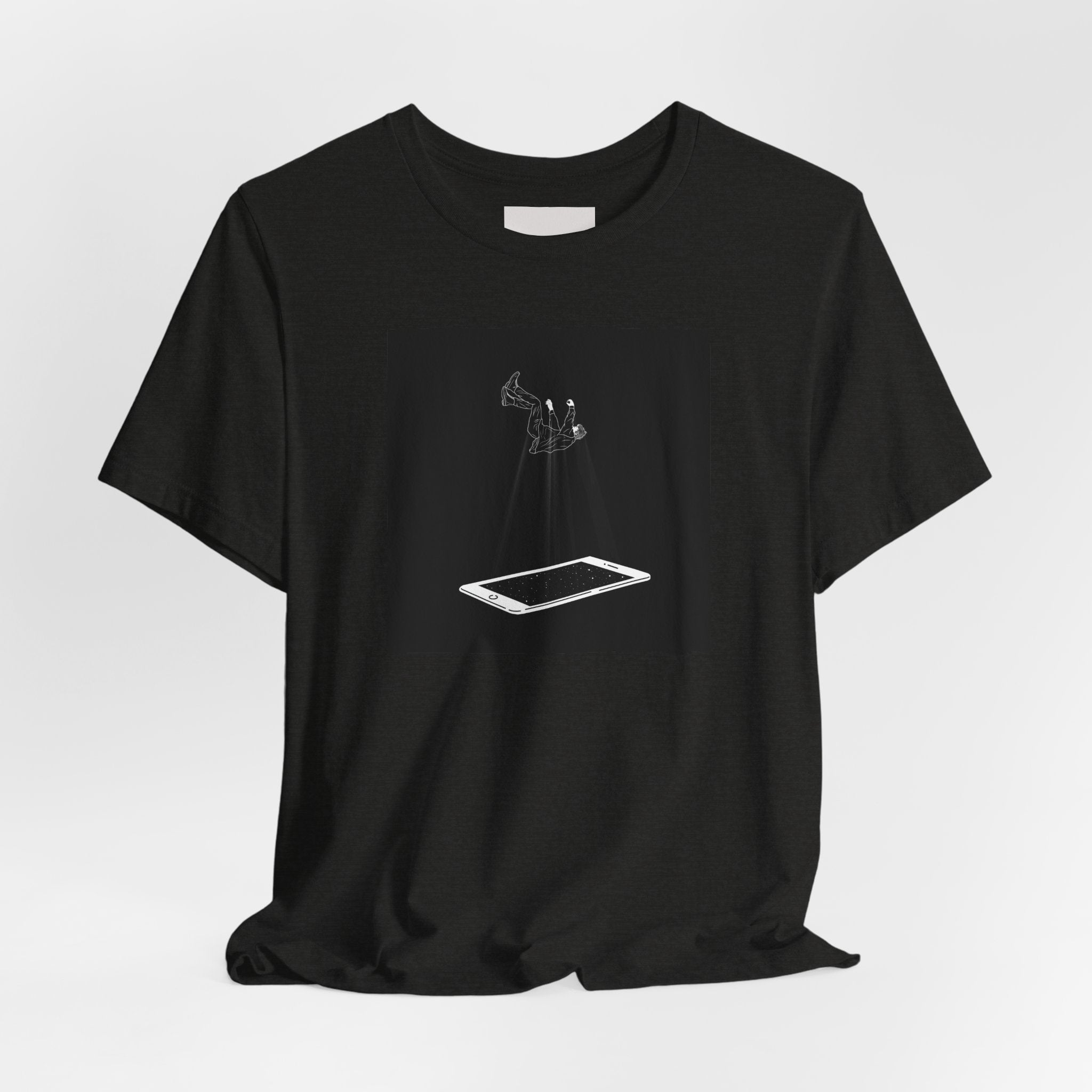 T-Shirt — Minimalist Phone Abduction Illustration Tee