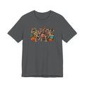 Halloween Skeleton Band T-Shirt — Dancing Skeletons with Pumpkins Tee