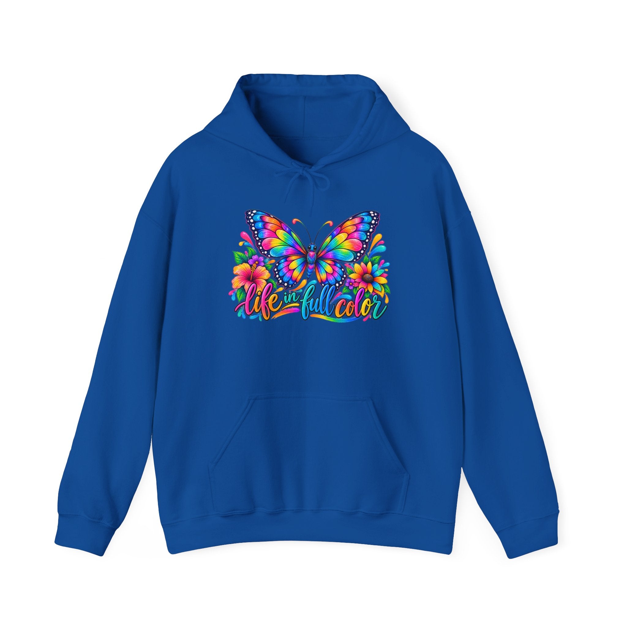Butterfly Garden Hoodie - Colorful "Wonderful" Floral Graphic Sweatshirt