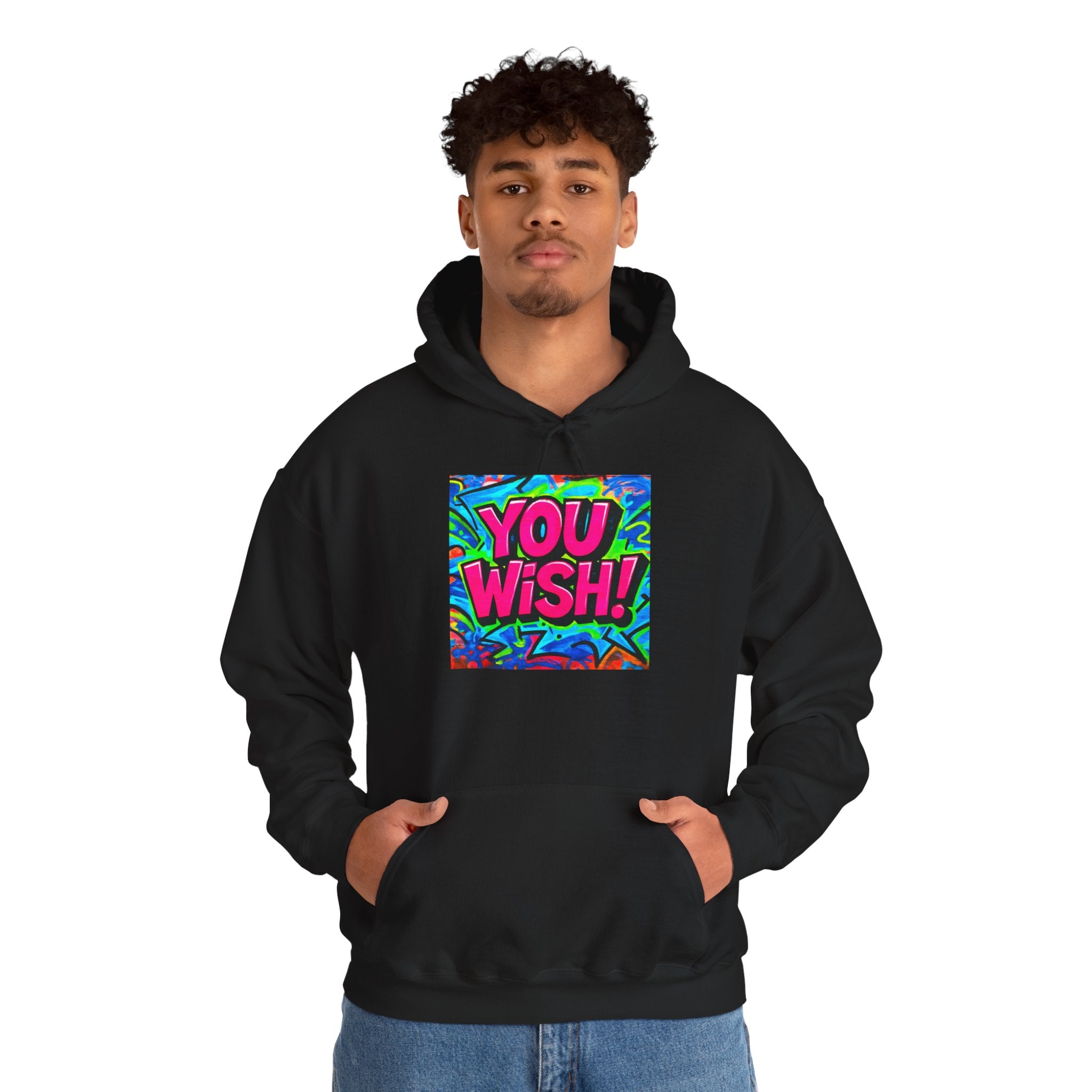 You Wish! Graphic Hoodie — Bold Retro Graffiti Pullover