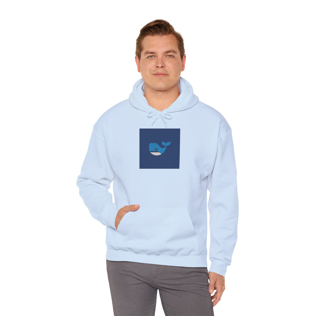 Blue Whale Graphic Hoodie — Cute Minimal Ocean Whale Pullover