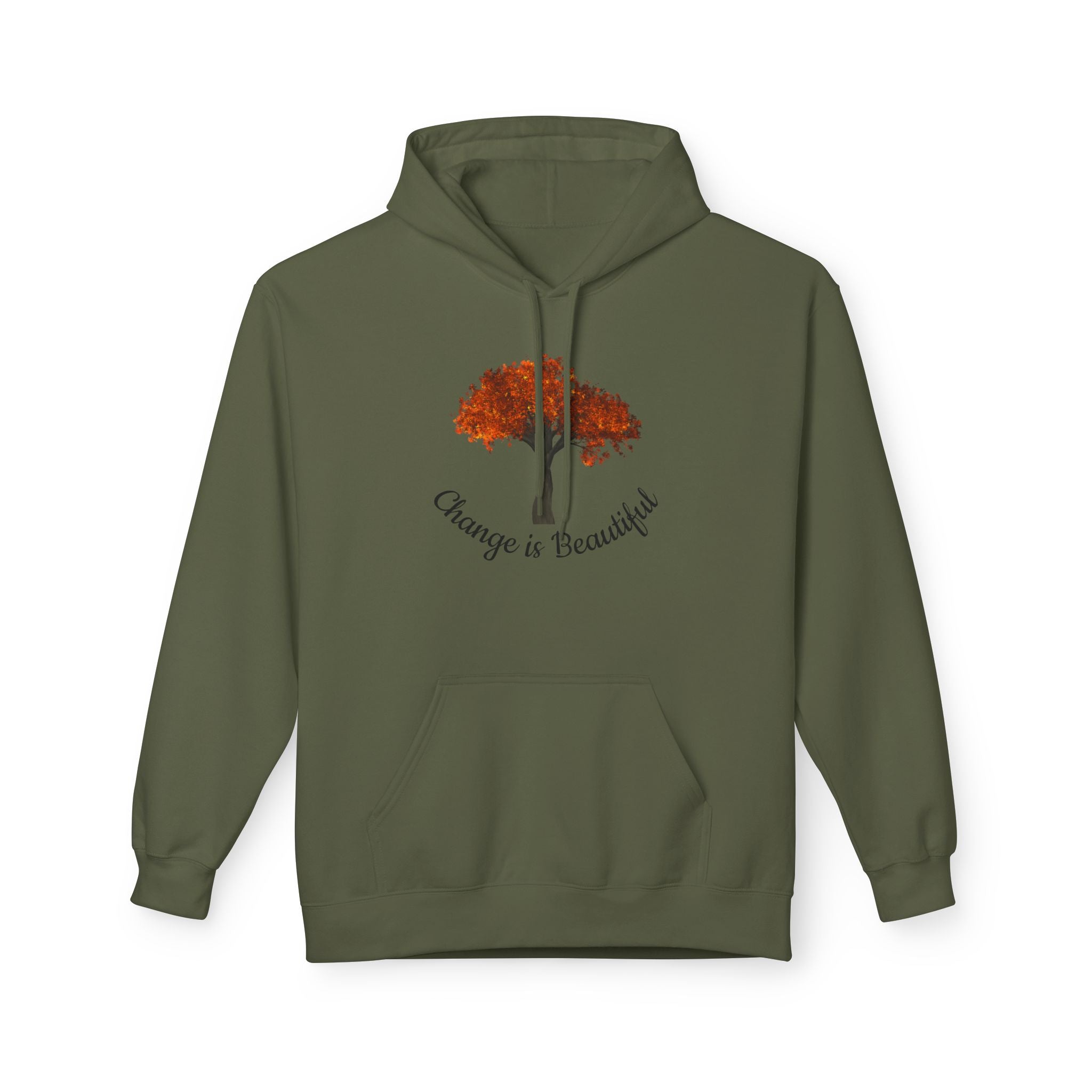 Change Is Beautiful Hoodie — Autumn Tree Inspirational Pullover