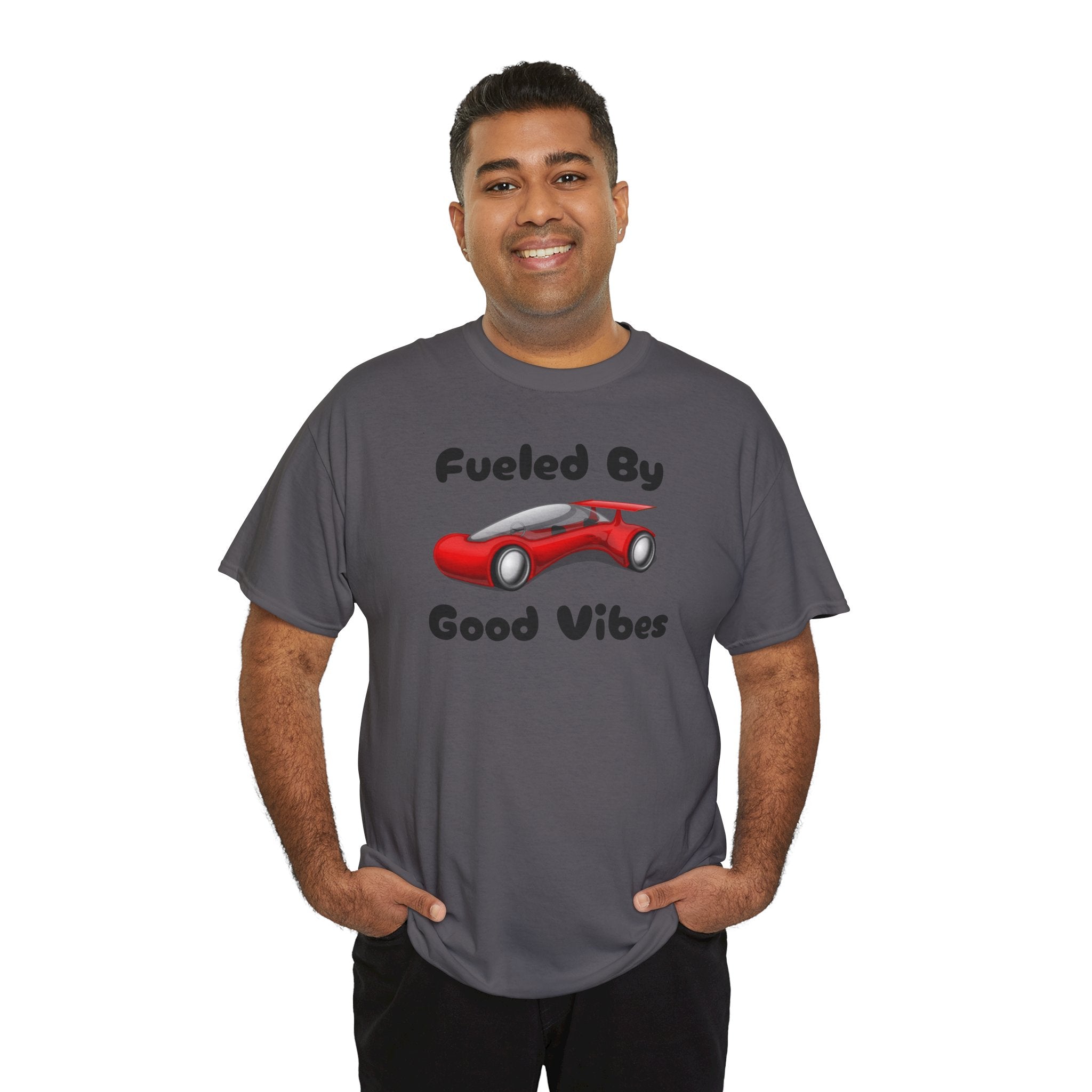 Fueled By Good Vibes T-Shirt — Cute Red Car Graphic Tee