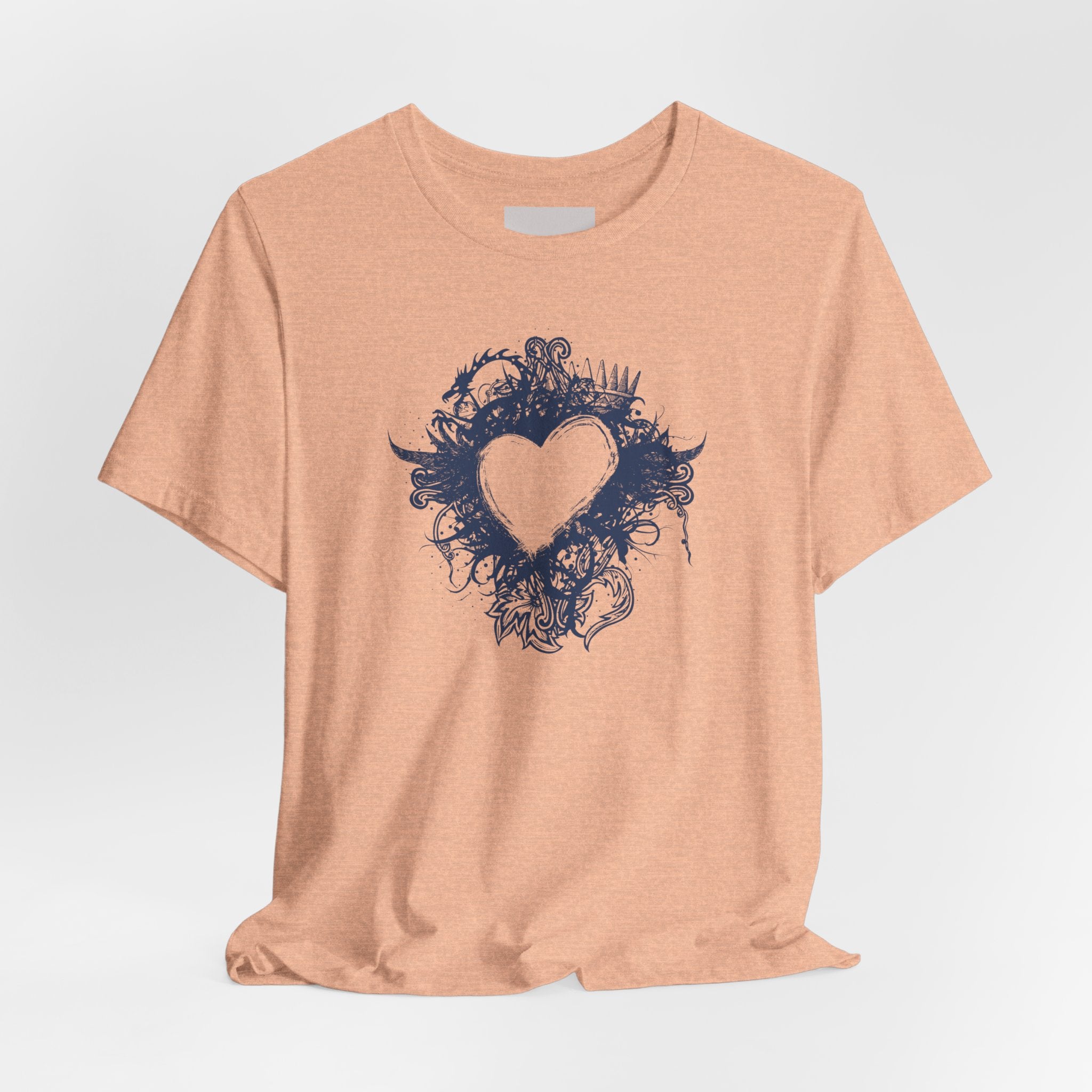 Heart Doodle T-Shirt — Hand-Drawn Floral Heart Tee (Valentine’s Gift)