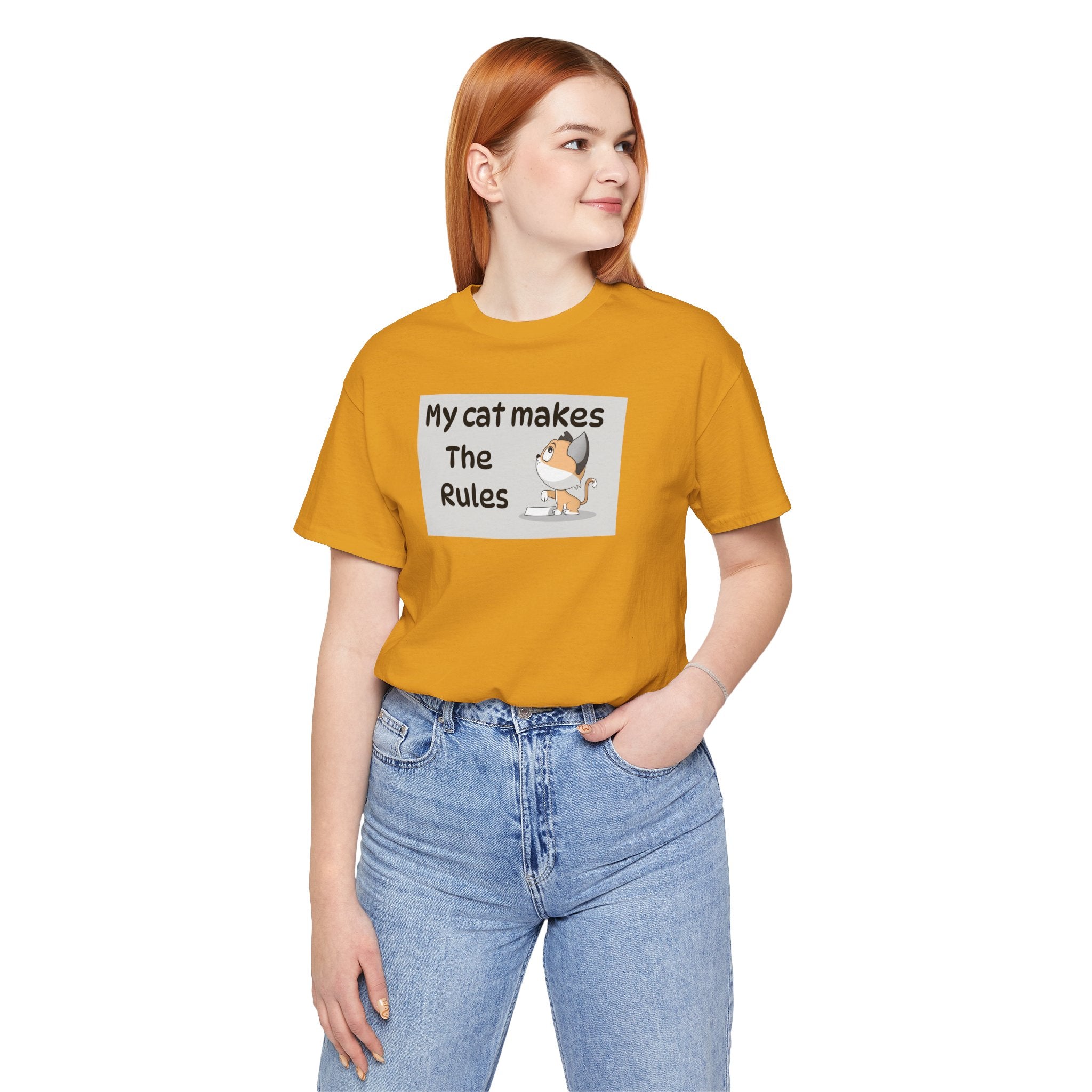 Cat Makes The Rules T-Shirt — Funny Cute Cat Graphic Tee for Cat Lovers
