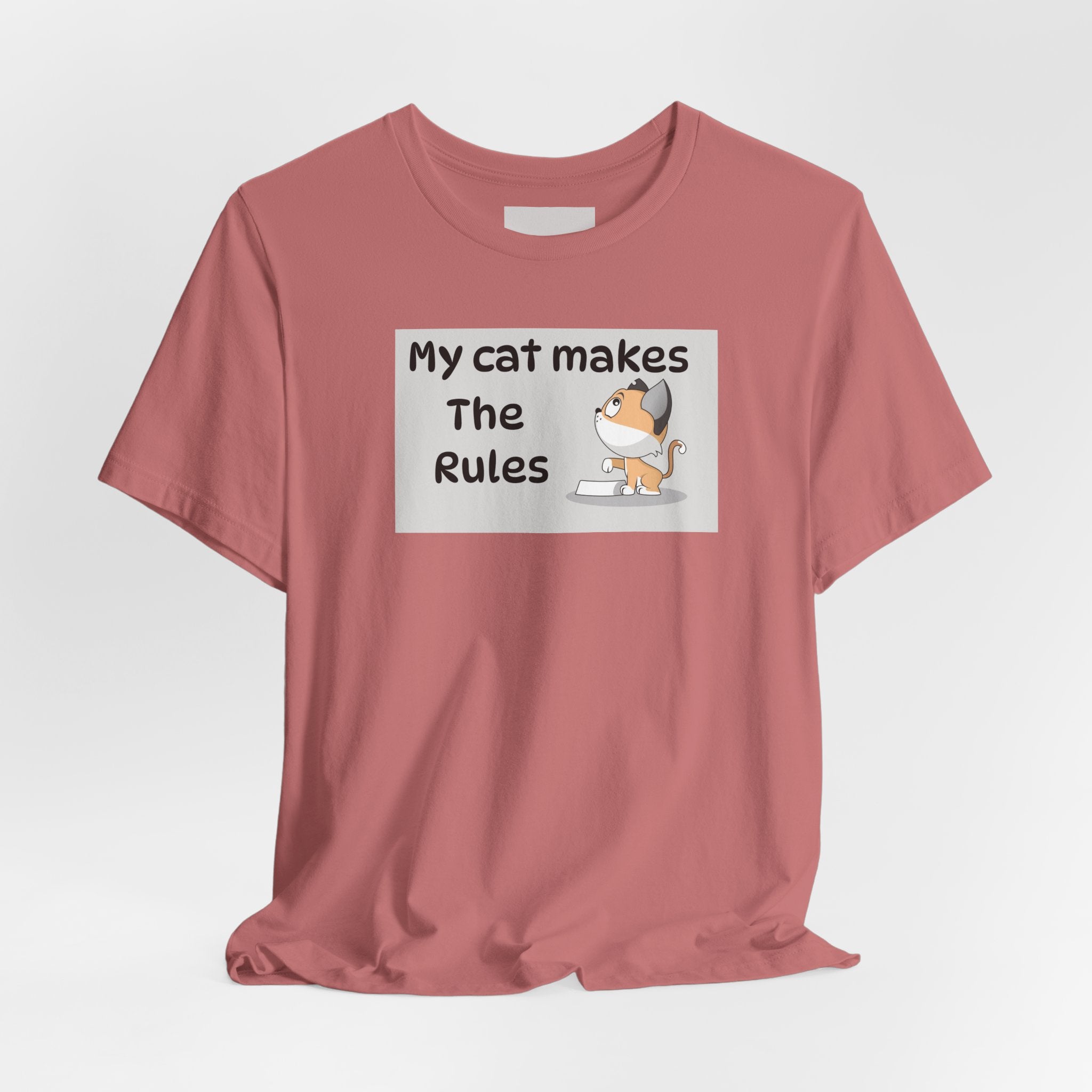 Cat Makes The Rules T-Shirt — Funny Cute Cat Graphic Tee for Cat Lovers