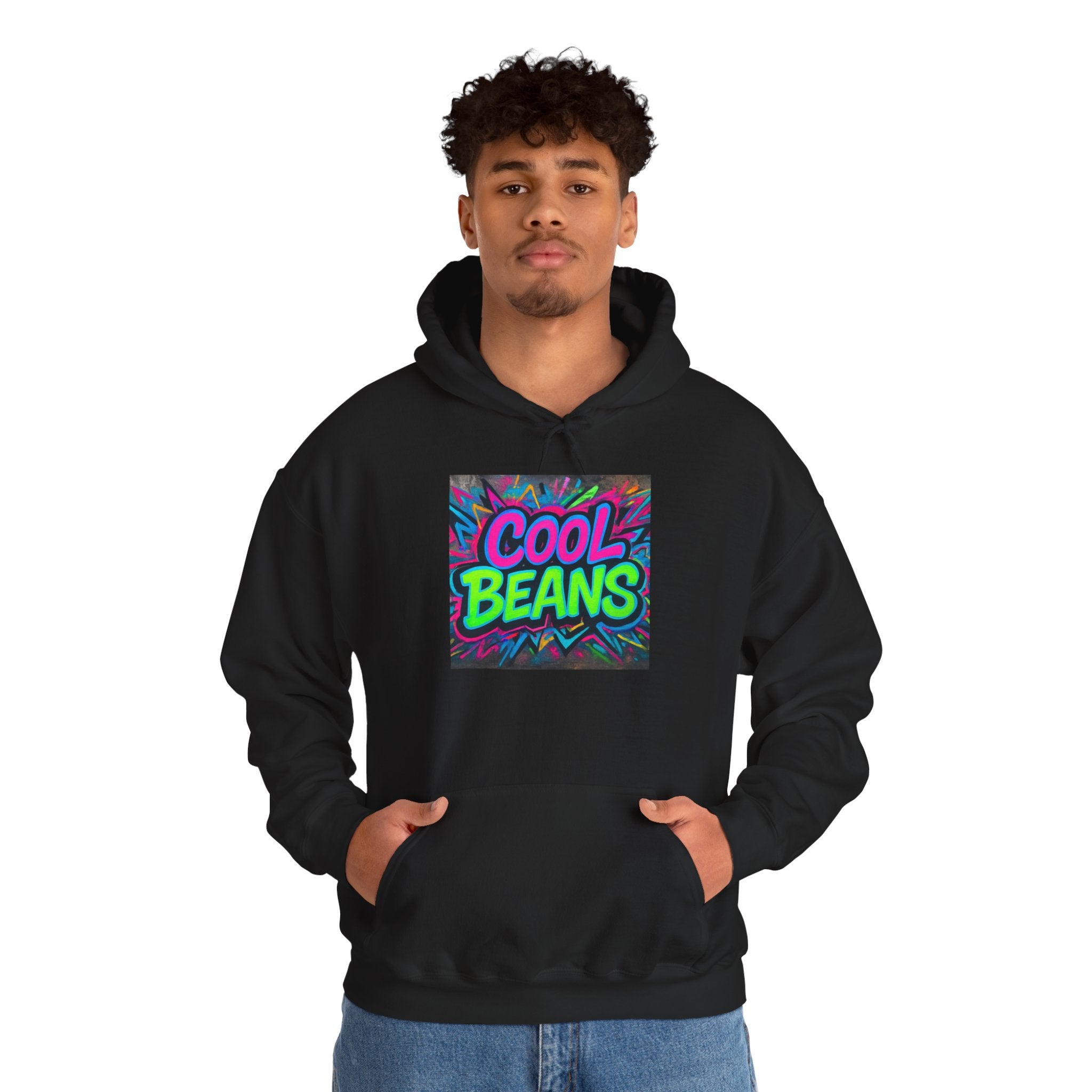 Cool Beans Hoodie — Retro Neon Graffiti Streetwear Pullover