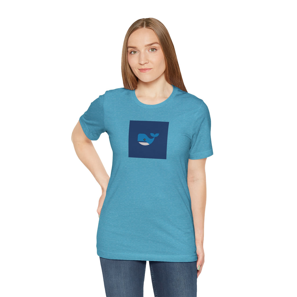 Whale Graphic Tee — Cute Blue Whale Square Design
