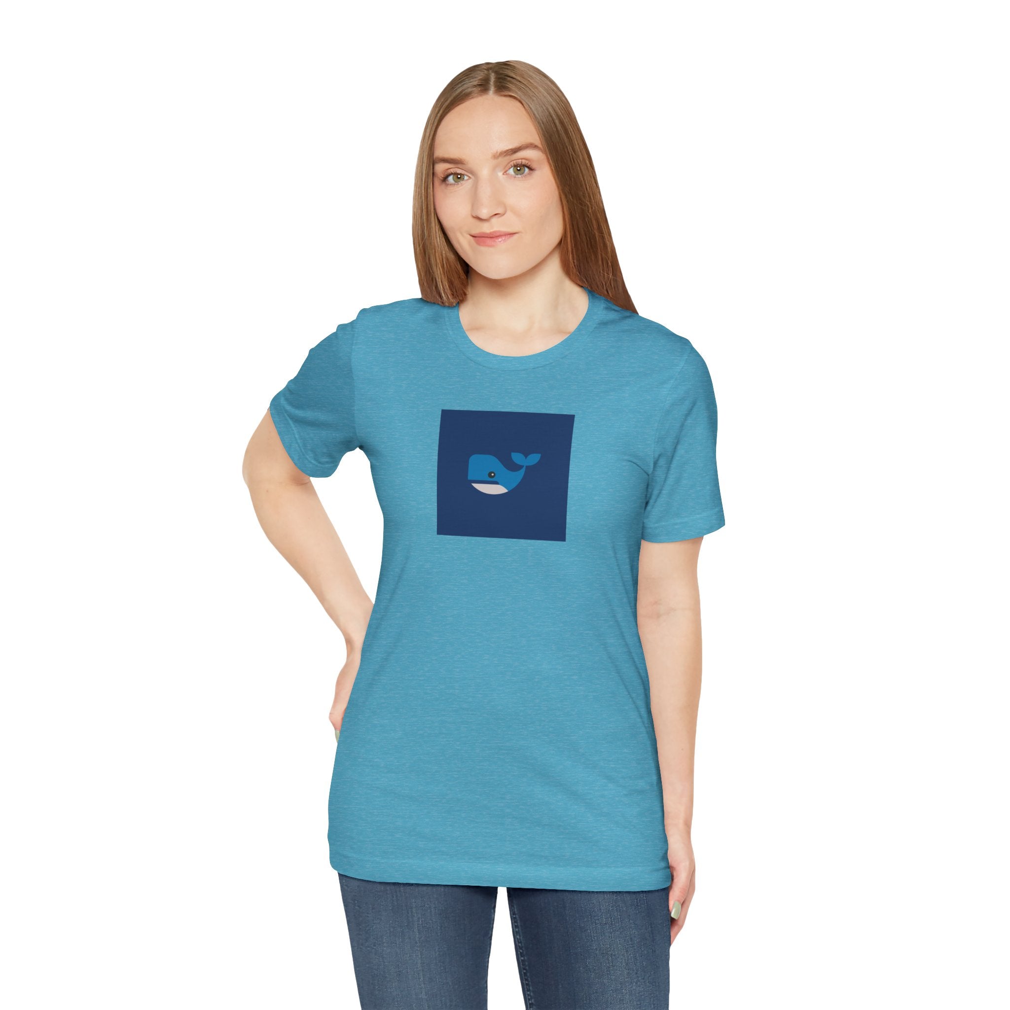 Whale Graphic Tee — Cute Blue Whale Square Design