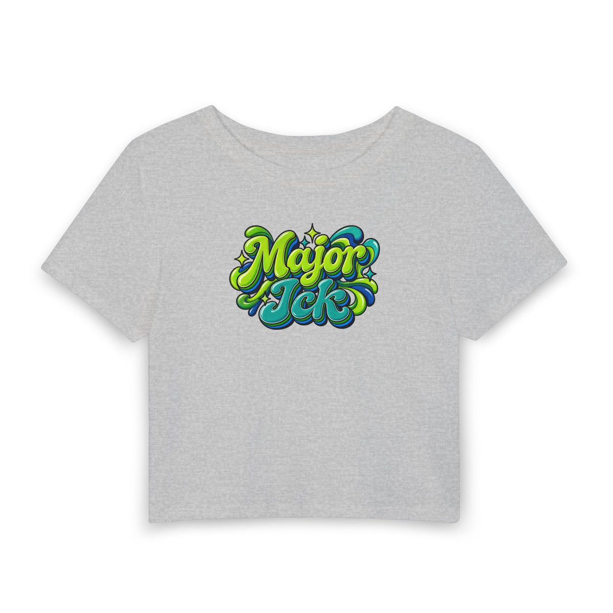 Baby Tee — 'Major Ick' Colorful Retro Script Crop Top