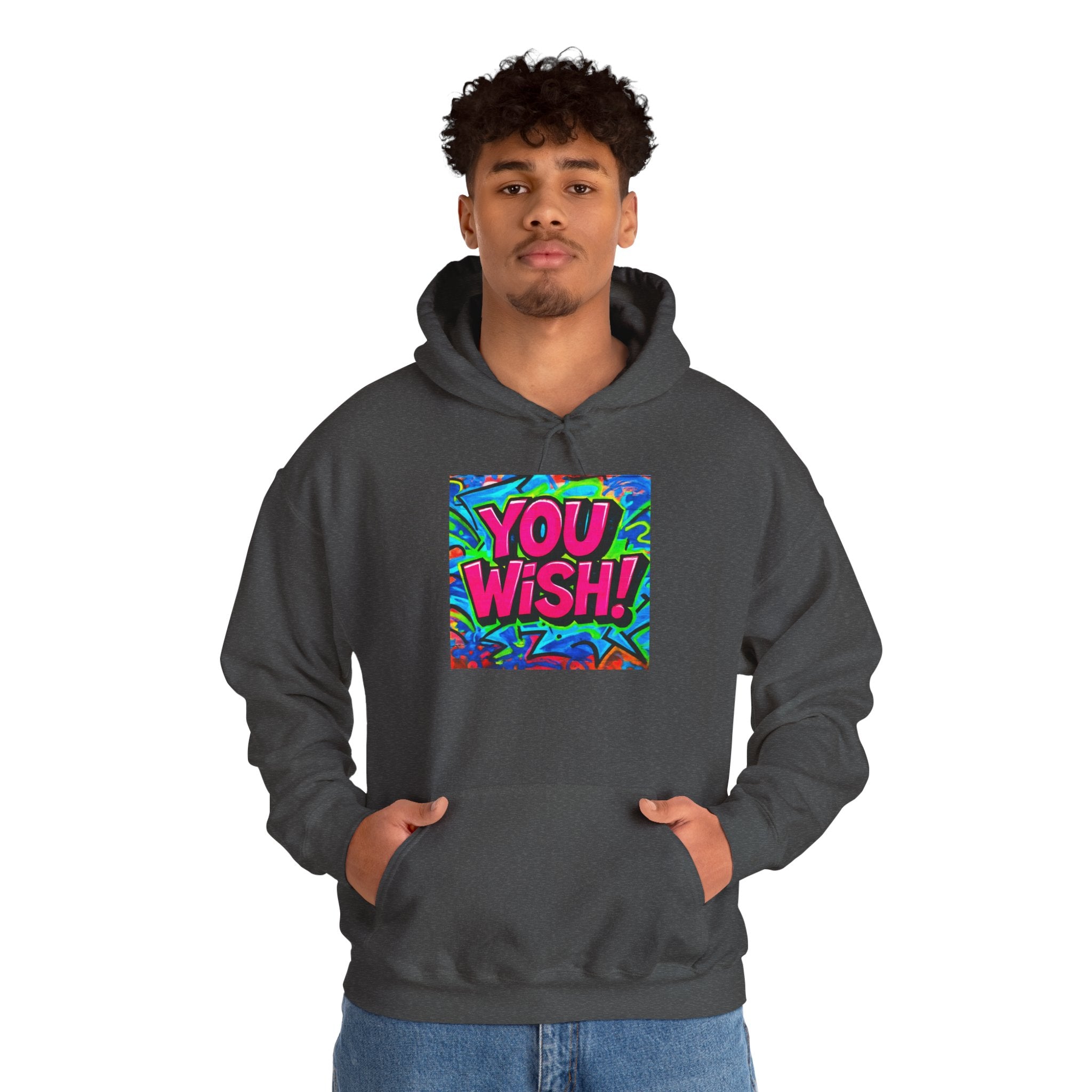 You Wish! Graphic Hoodie — Bold Retro Graffiti Pullover