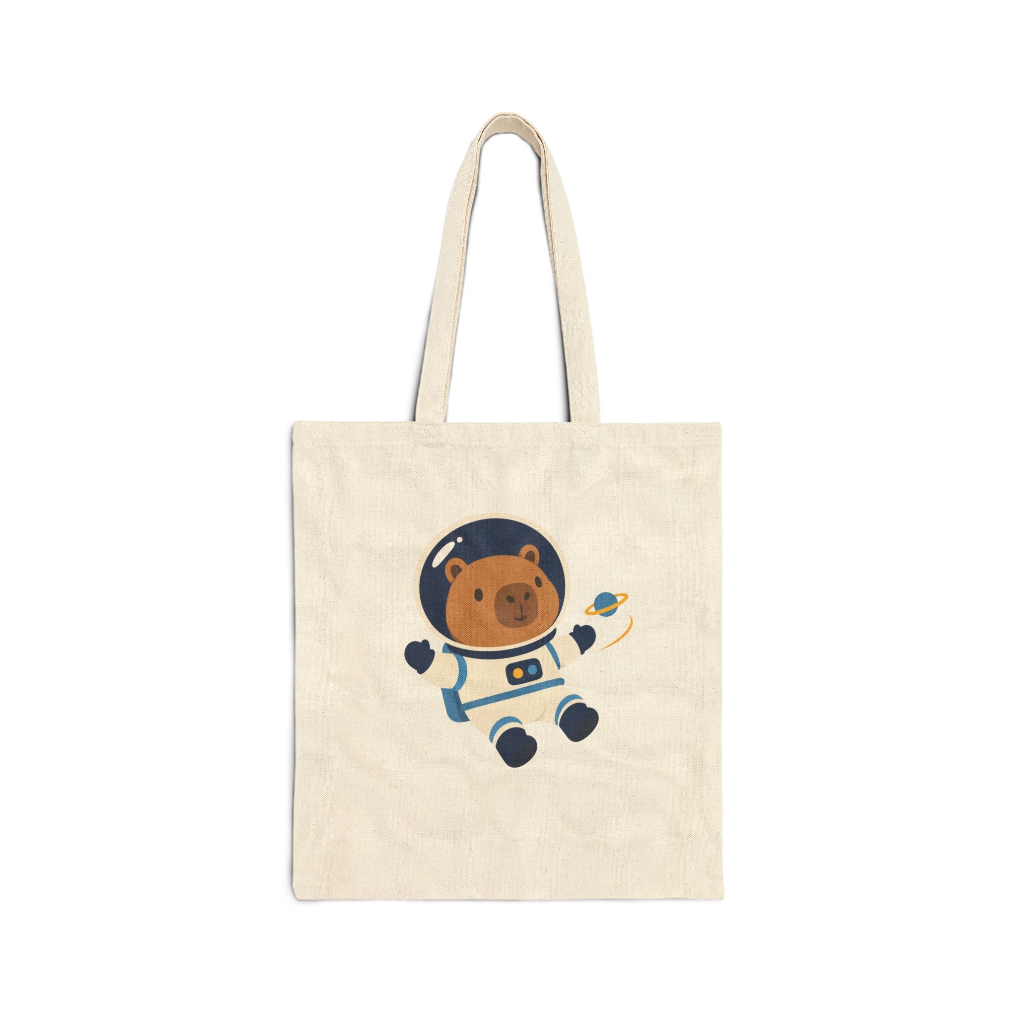 Canvas Tote — Cute Bear Astronaut Tote Bag ("Space Bear")