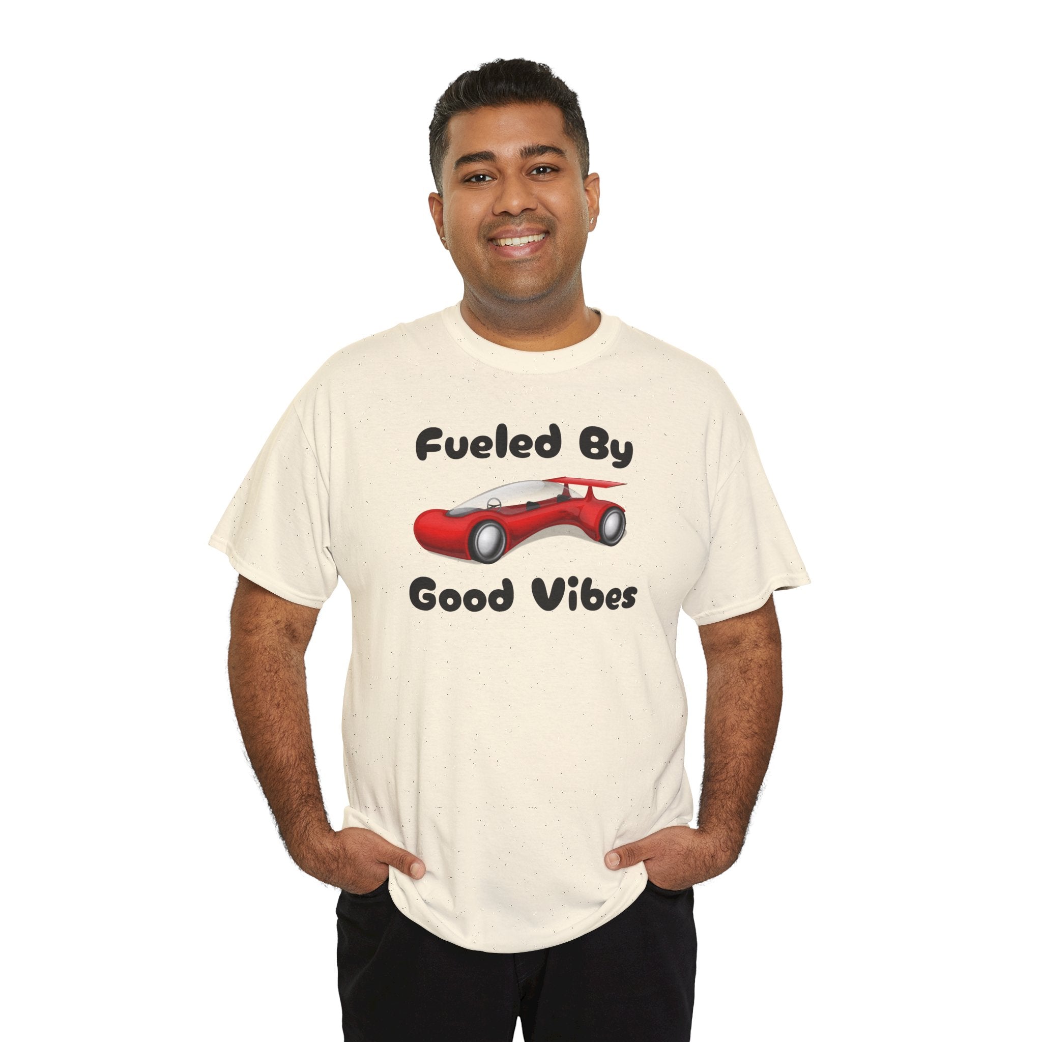 Fueled By Good Vibes T-Shirt — Cute Red Car Graphic Tee