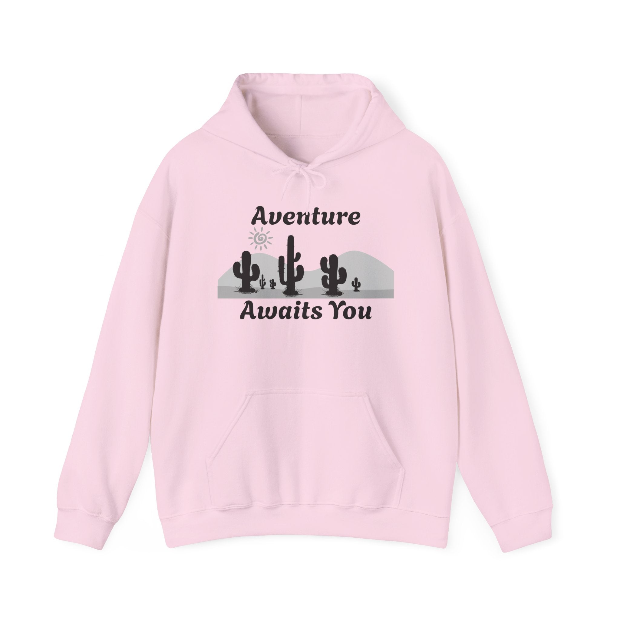 Adventure Awaits You Hoodie — Desert Cactus Graphic Pullover