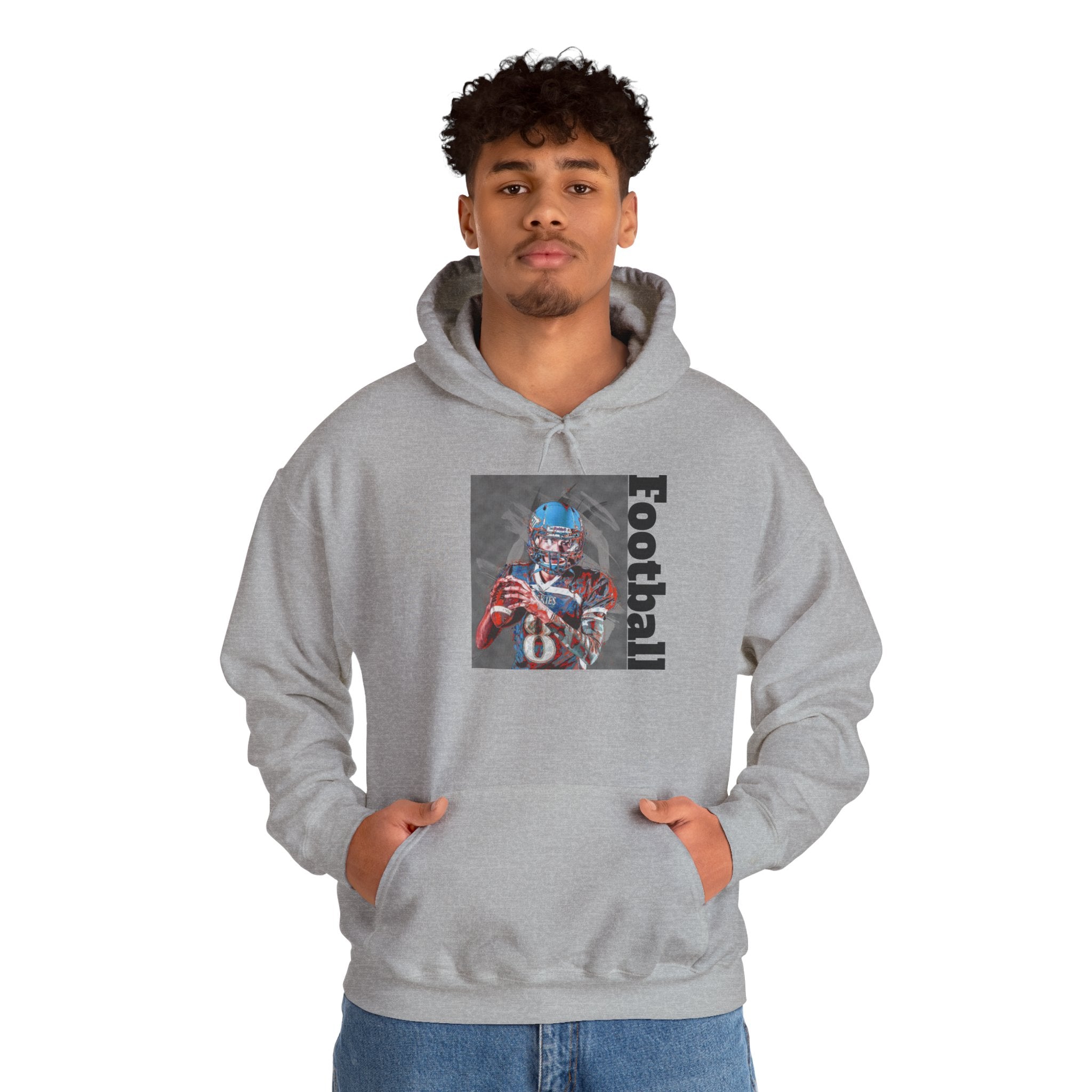 Football Skeleton Helmet Hoodie — Vintage Grunge Sports Pullover