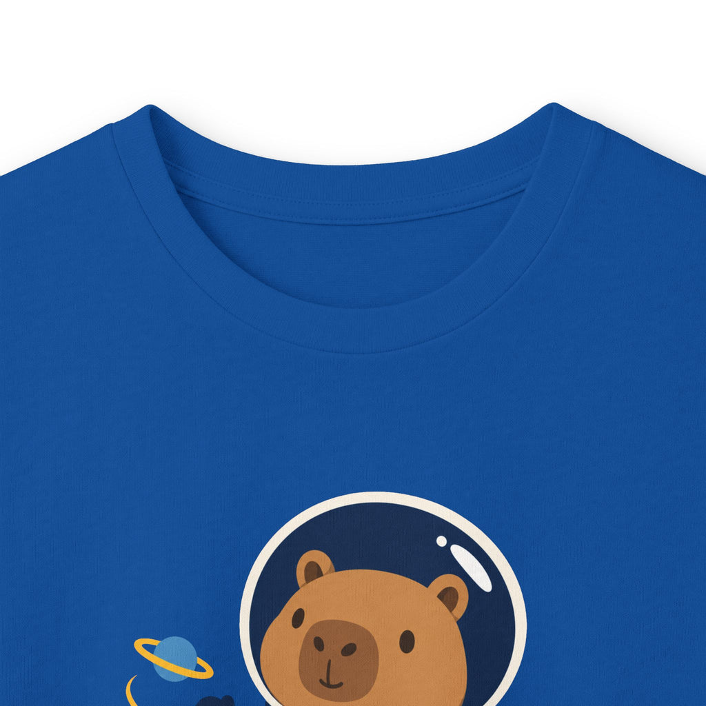 Astronaut Capybara Long Sleeve Tee — Cute Space Explorer Kids' Shirt