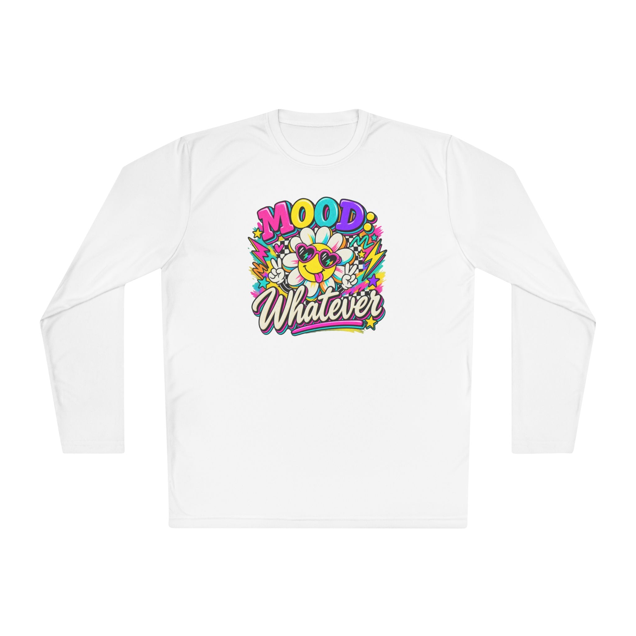 Mood Whatever Long Sleeve Tee — Colorful Retro 90's Graphic
