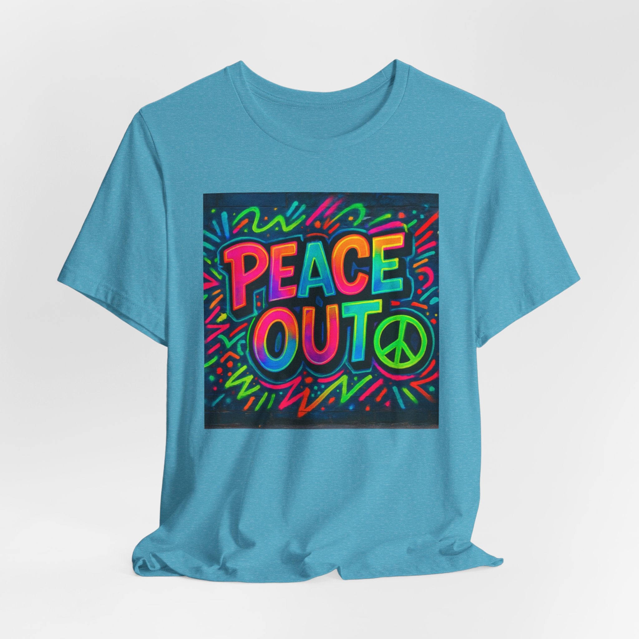 Peace Out Neon Graphic Tee